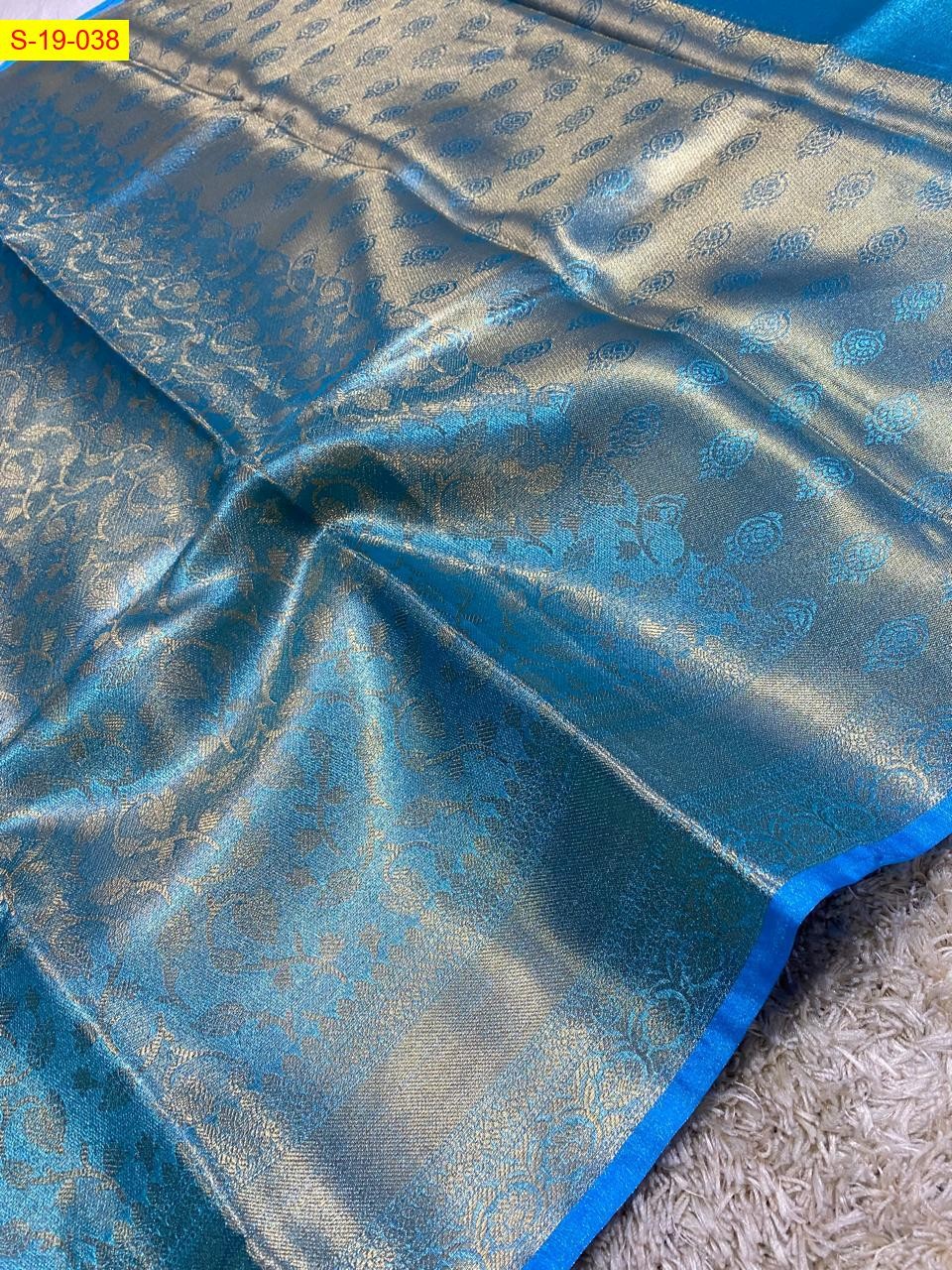 Blue Celebrity inspired-Banarasi tissue silk sarees 