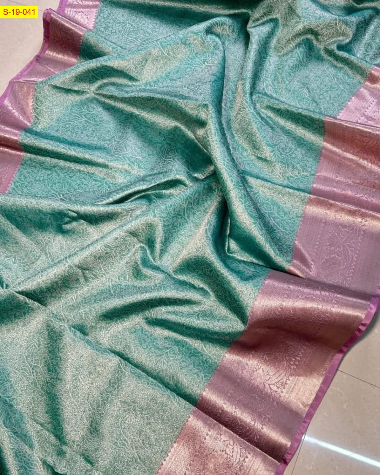 Green Katan Banaras tissue silk sarees