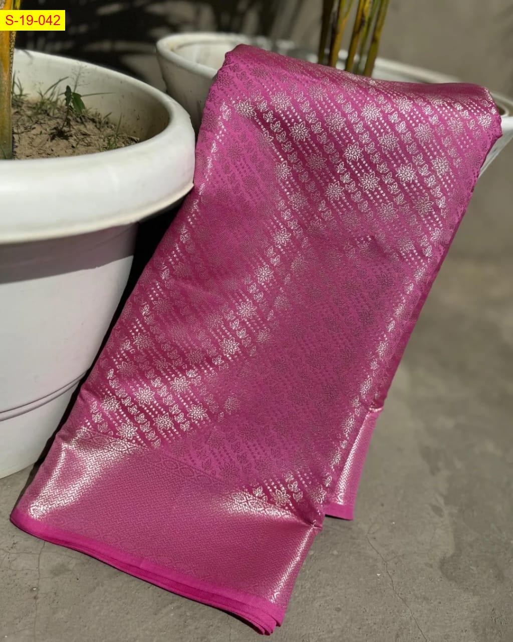 Rose Katan Banaras tissue silk sarees