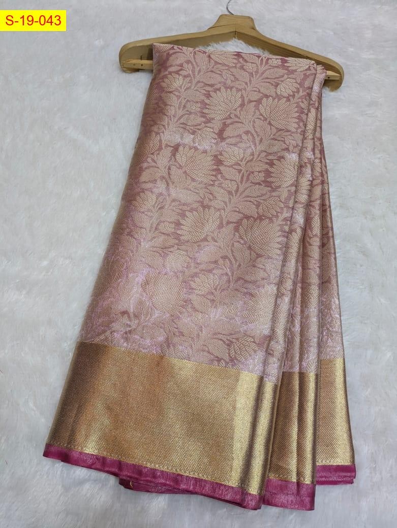 Light Pink Celebrity inspired Banaras tissue silk sarees