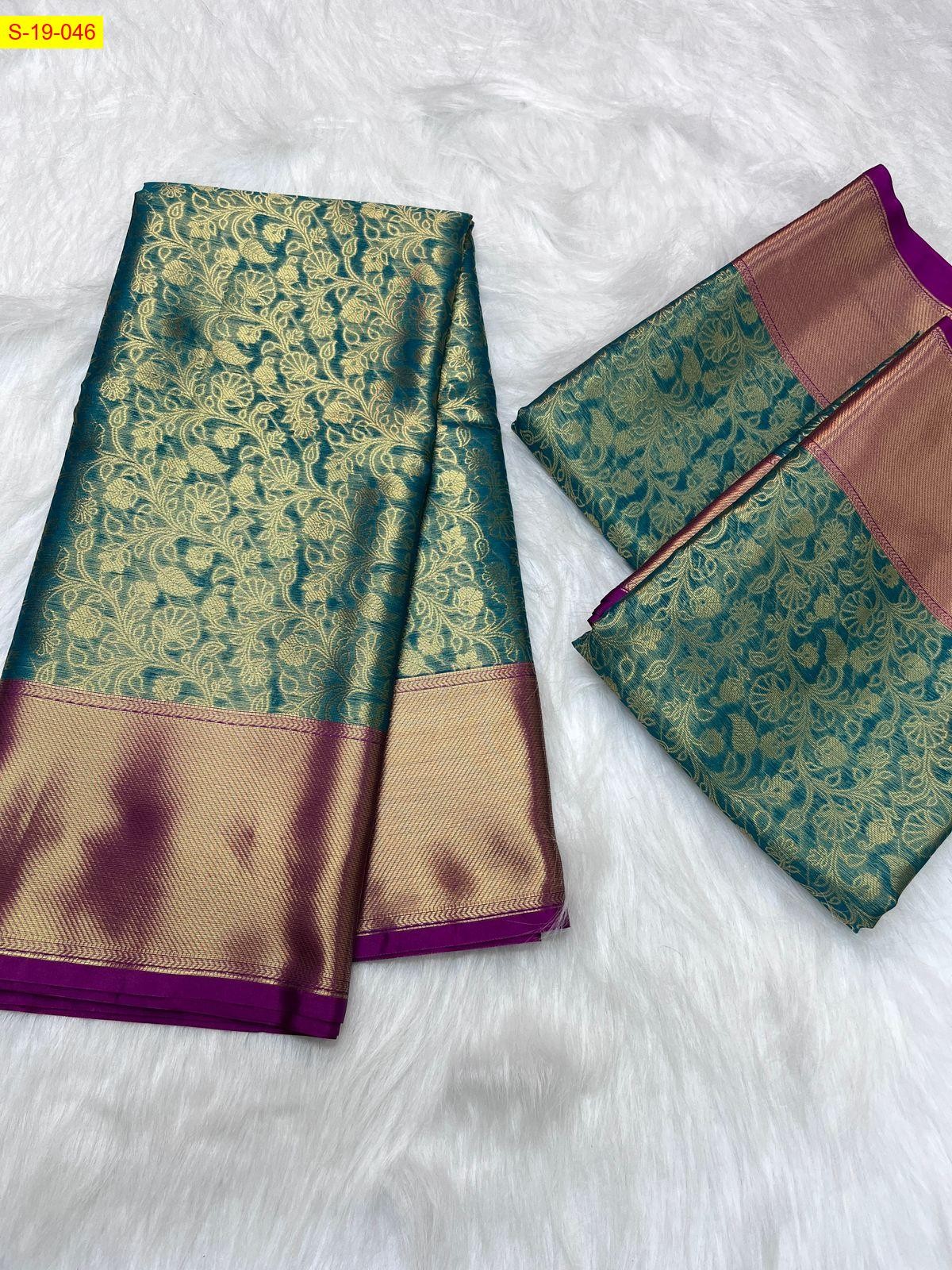 Green Celebrity Inspired Banarasi tissue silk saree 