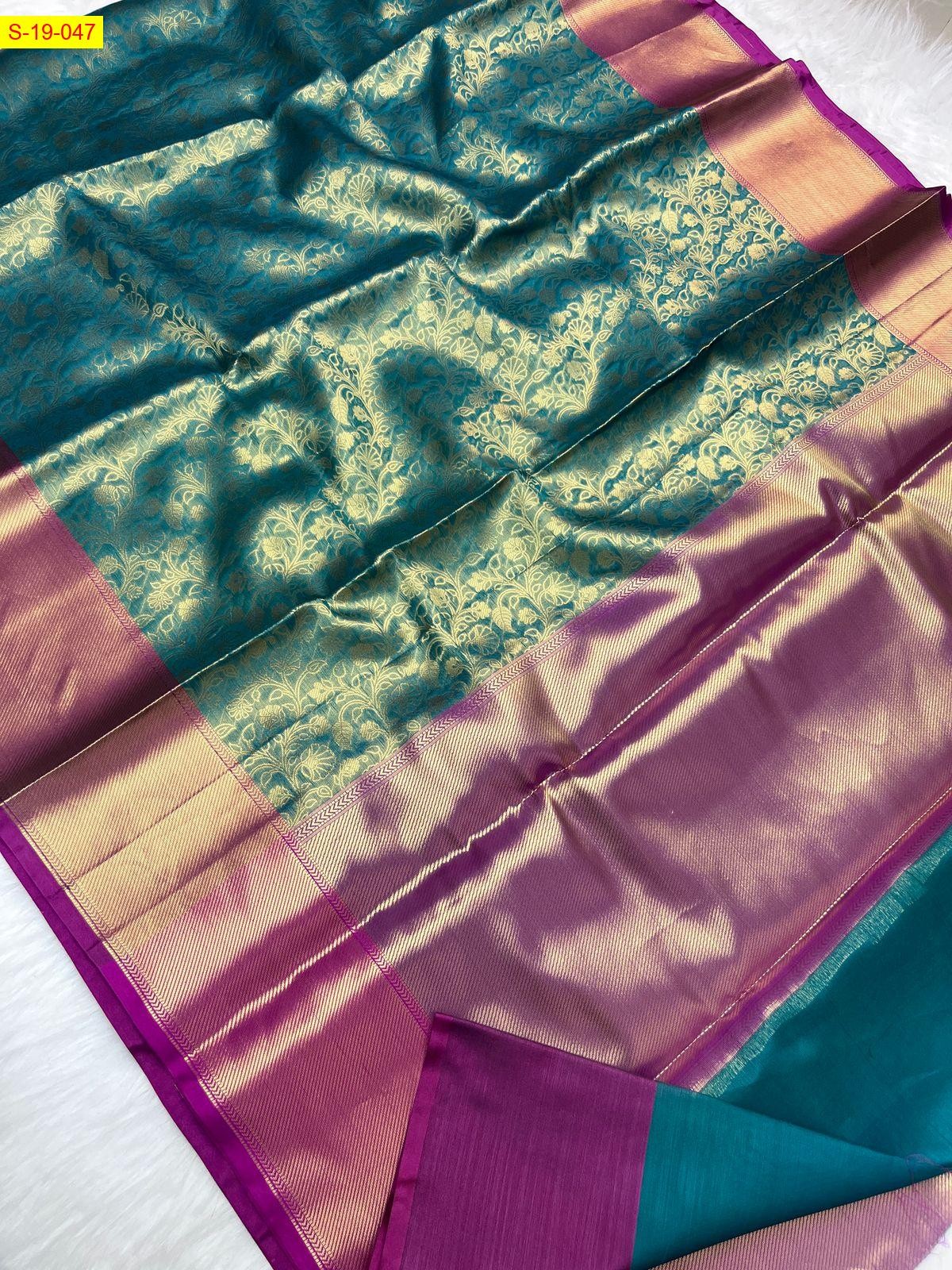 Green Celebrity inspired Banarasi soft tissue silk sarees