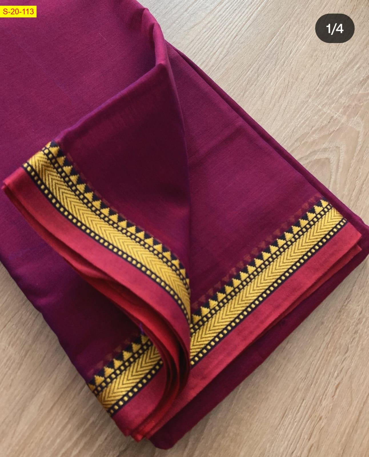 Meroon Narayanpet small border cotton sarees