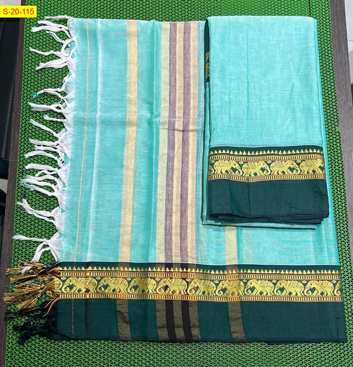 Sky blue Unstitched narayanpet cotton salwar suit material 
