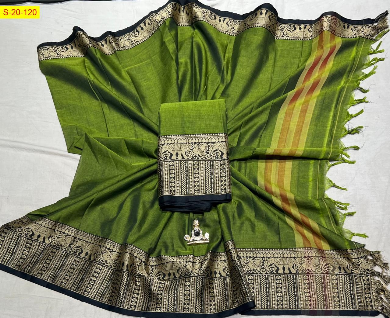 Light Green Narayanpet cotton dress material