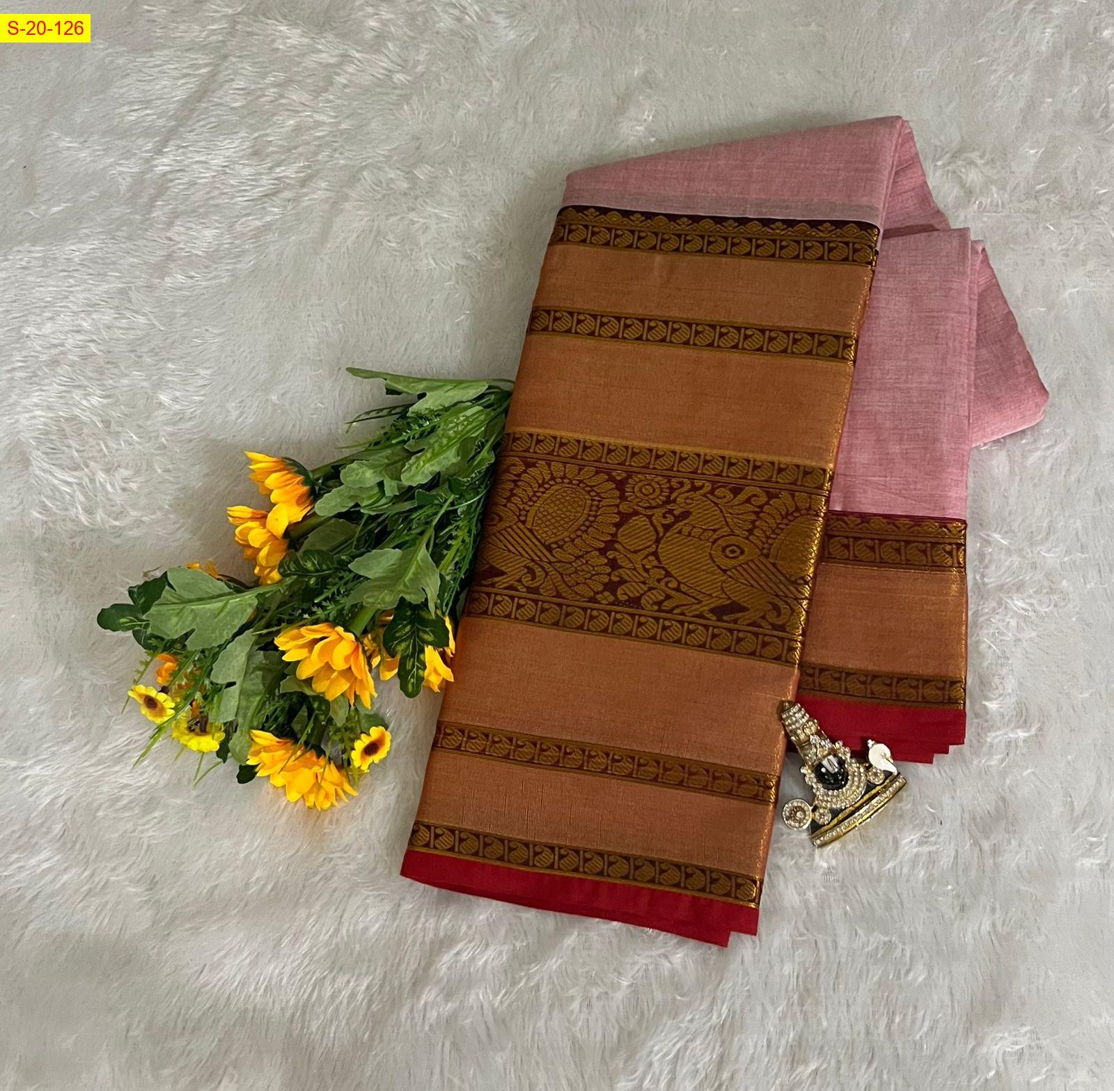 Pink Sugandha soft silk mercerized cotton saree