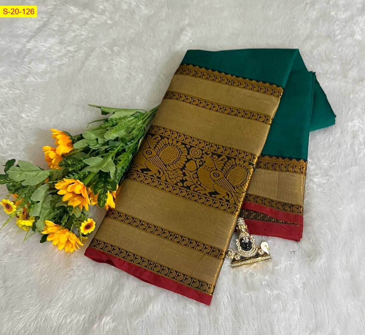 Dark Green Sugandha soft silk mercerized cotton saree