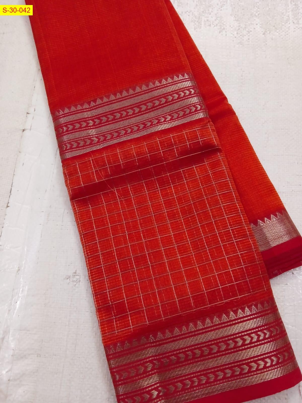 Red Mangalagiri fancy silk sarees