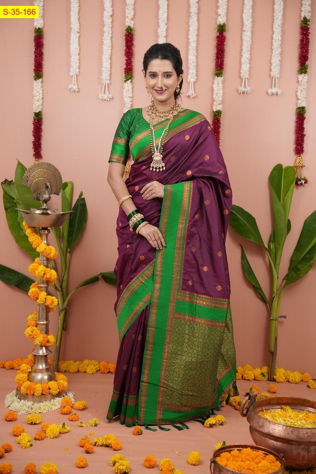 Maroon Soft Fancy silk saree