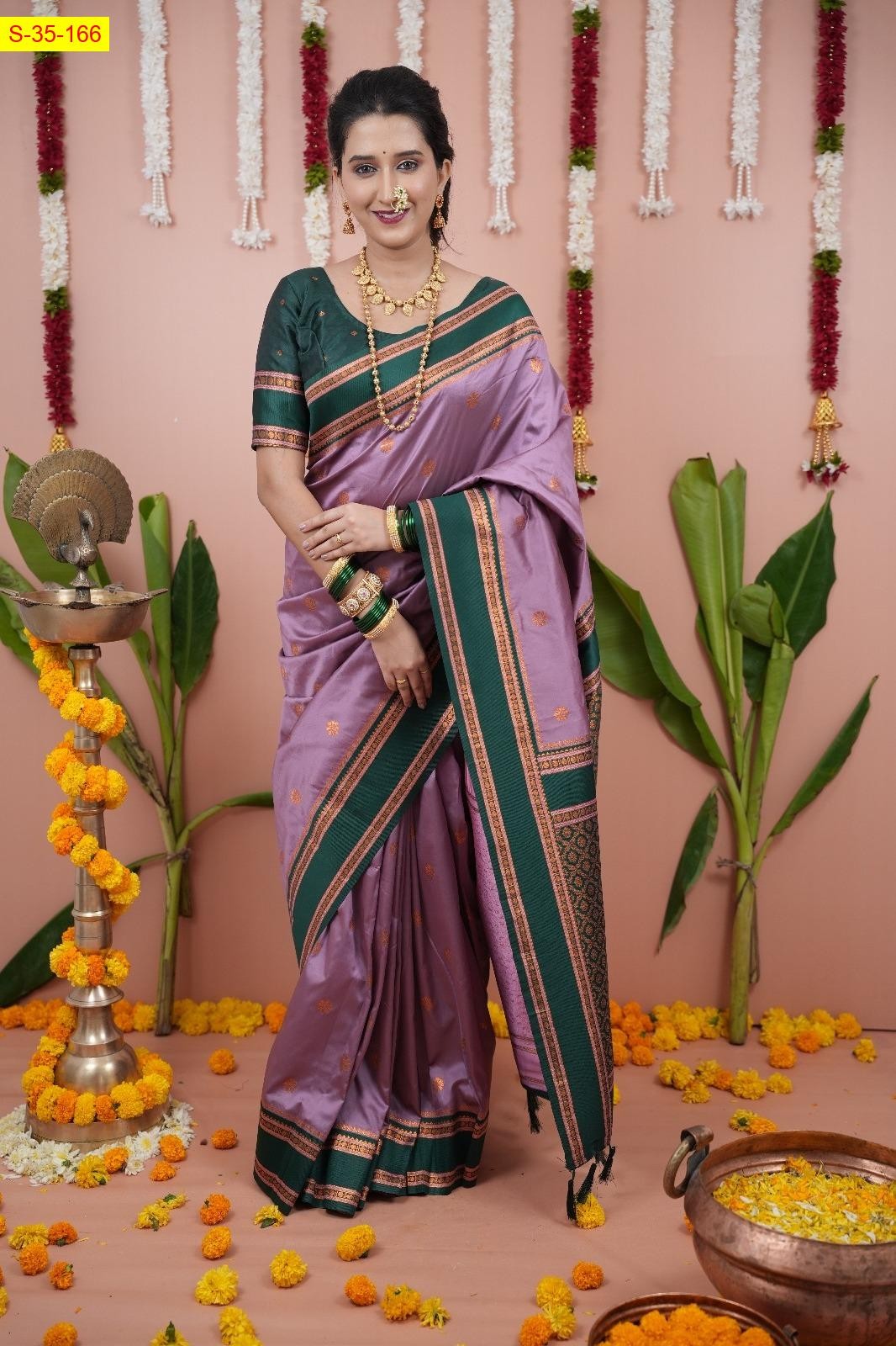Onion Pink Soft Fancy silk saree