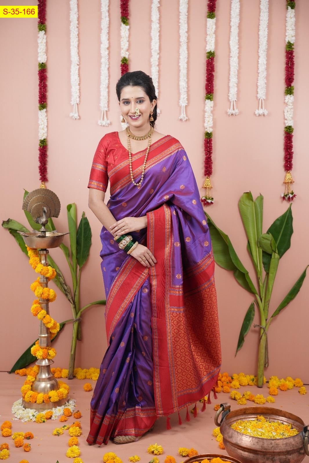 Purple Soft Fancy silk saree