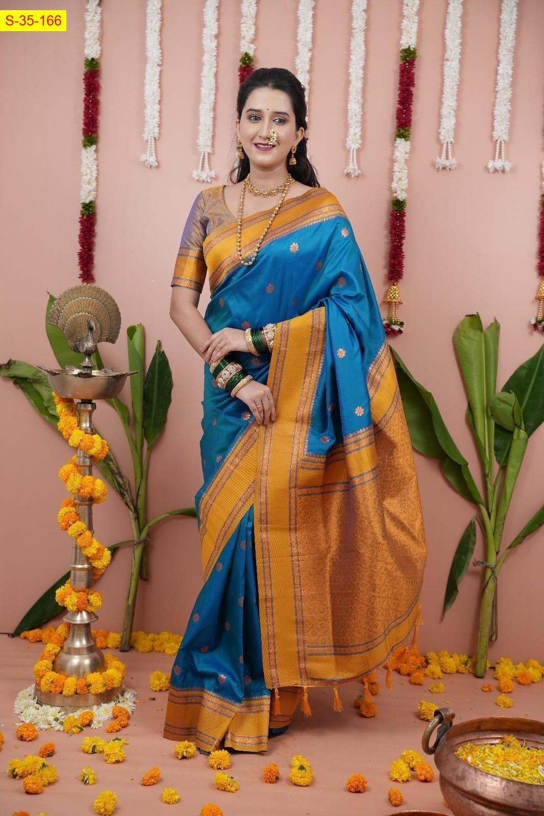 Blue Soft Fancy silk saree