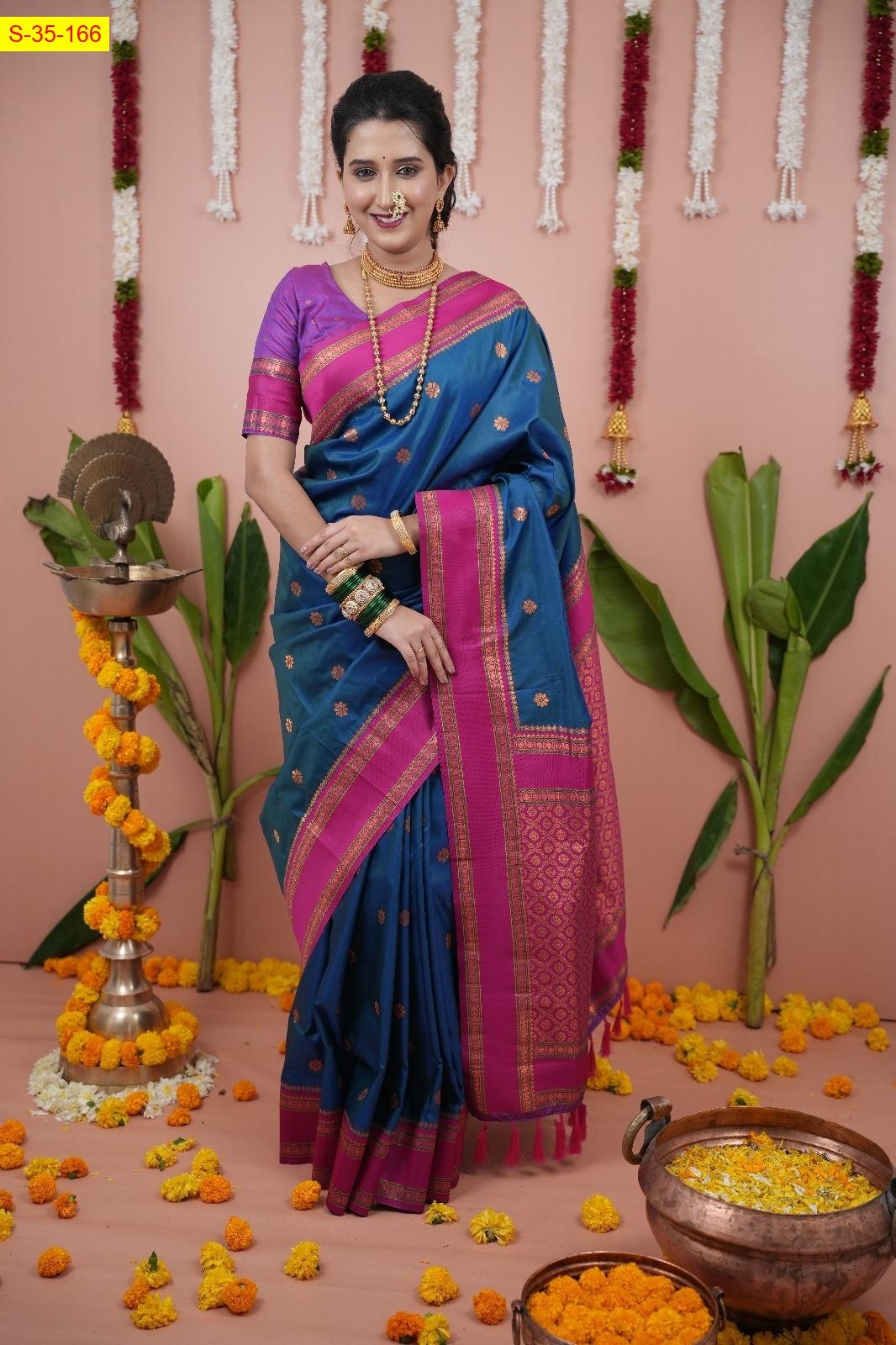 Blue Soft Fancy silk saree