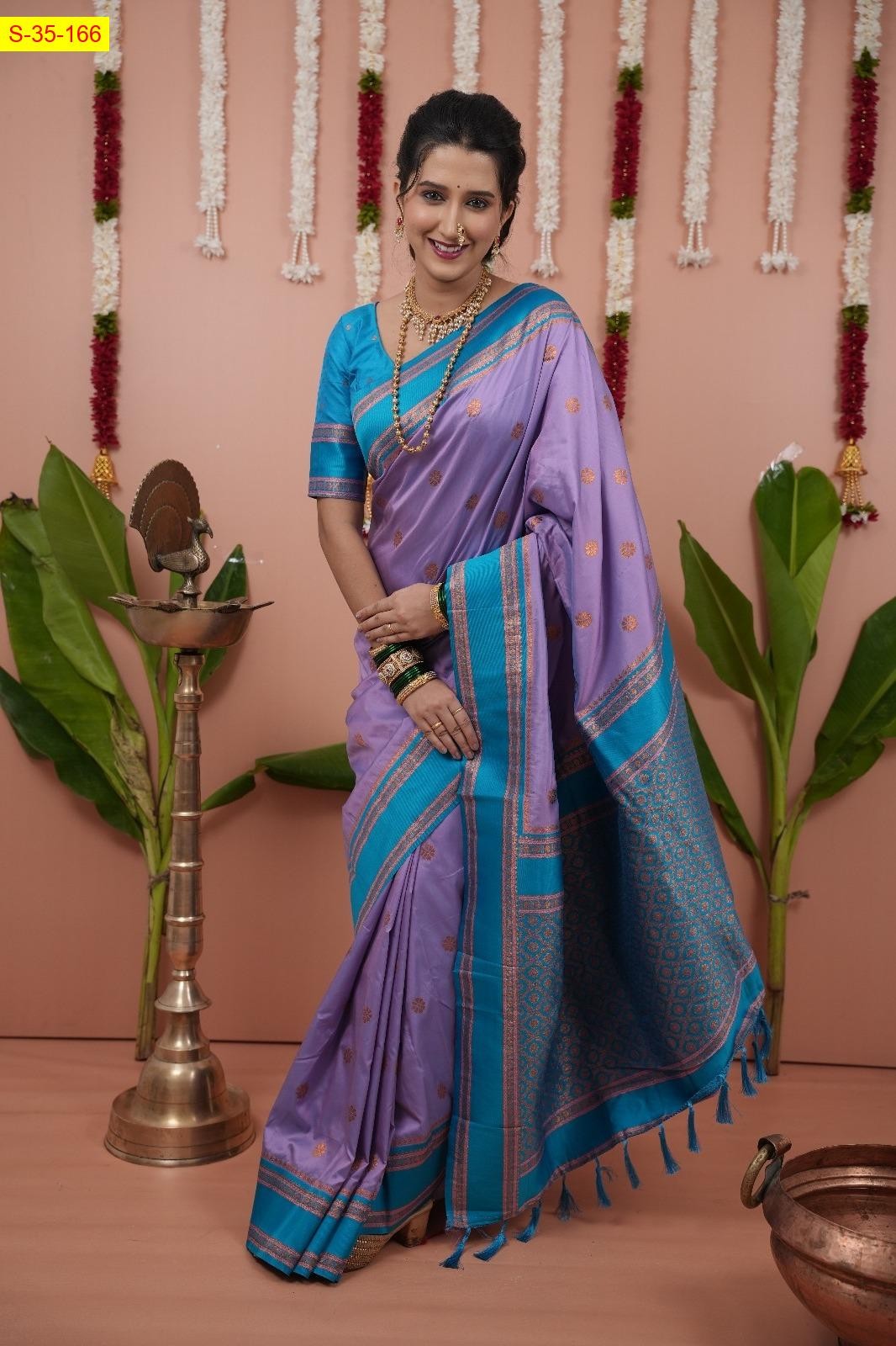 Purple Soft Fancy silk saree