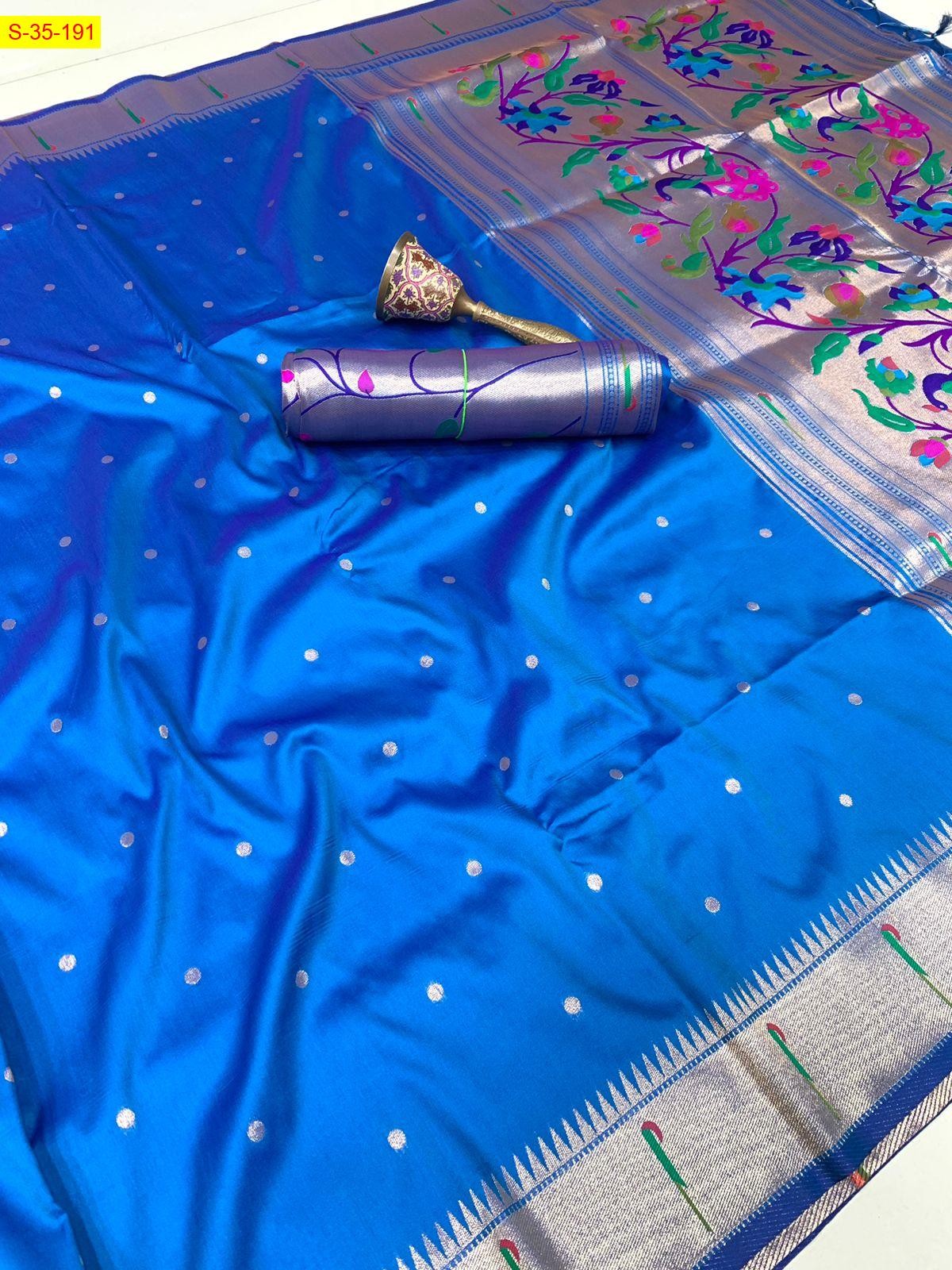 Blue Paithani silk sarees