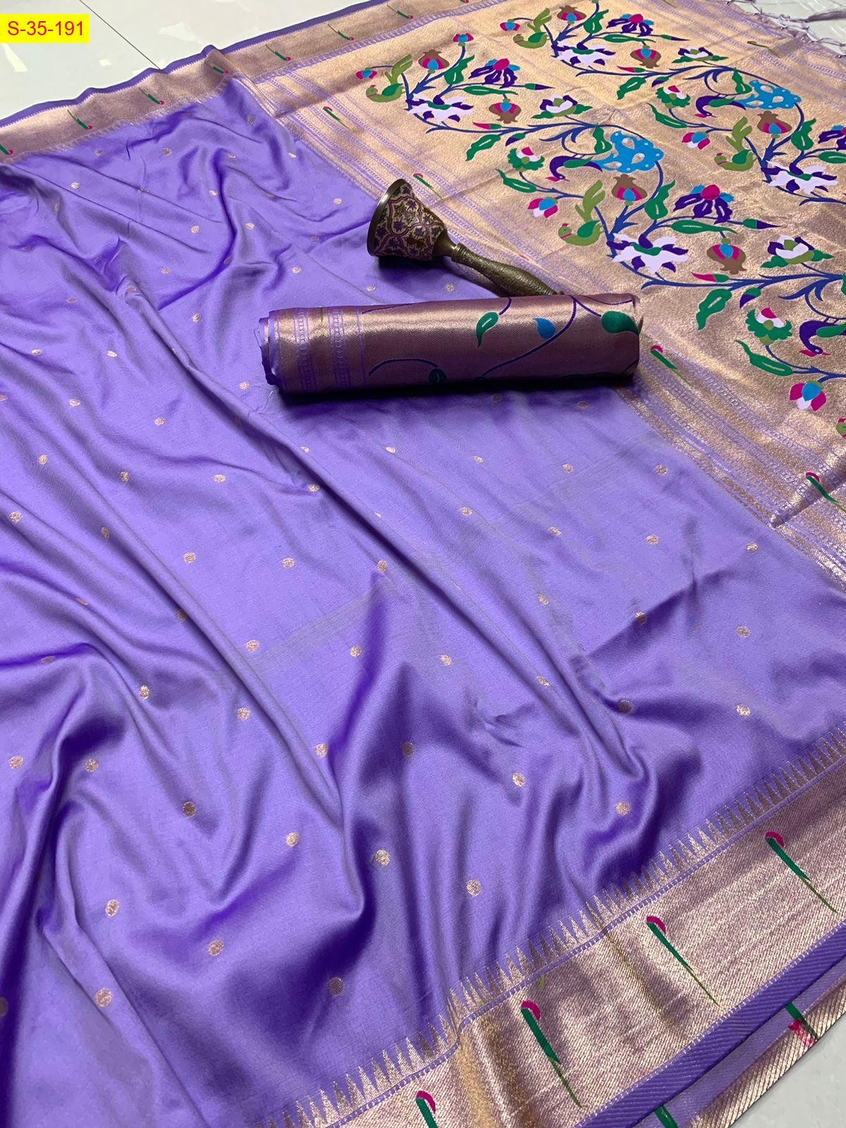 Violet Paithani silk sarees