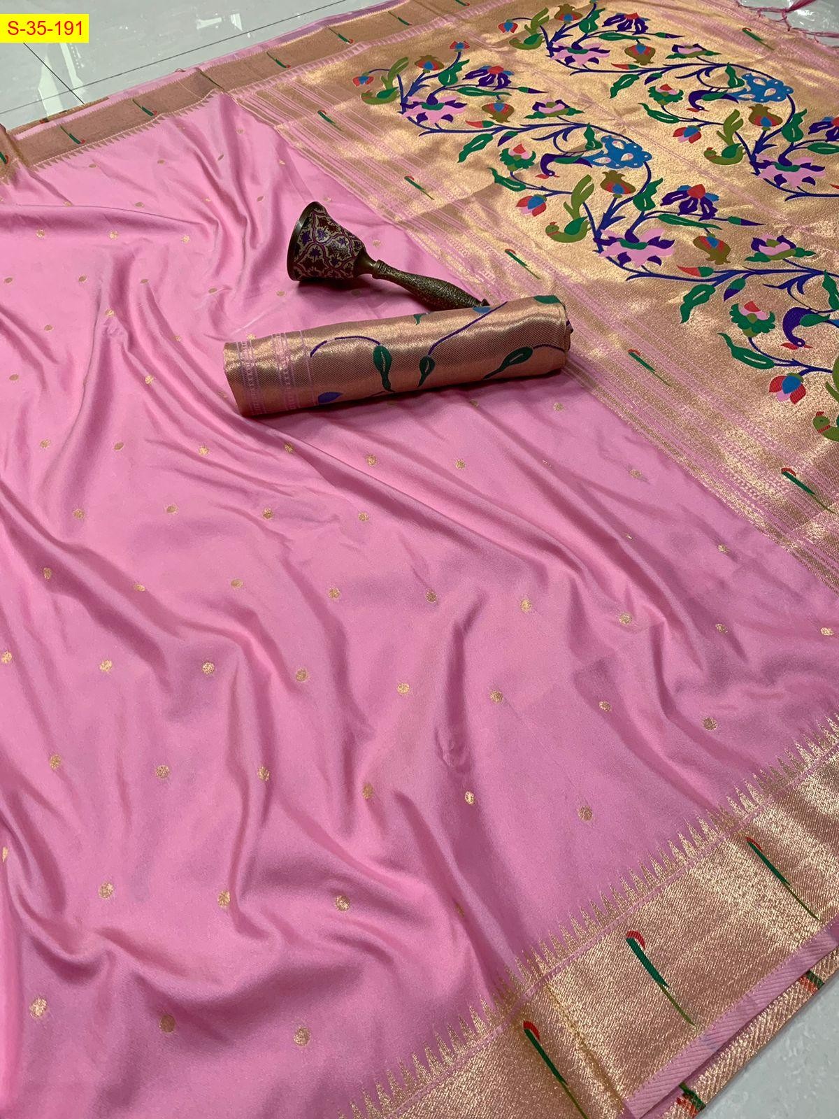Pink Paithani silk sarees