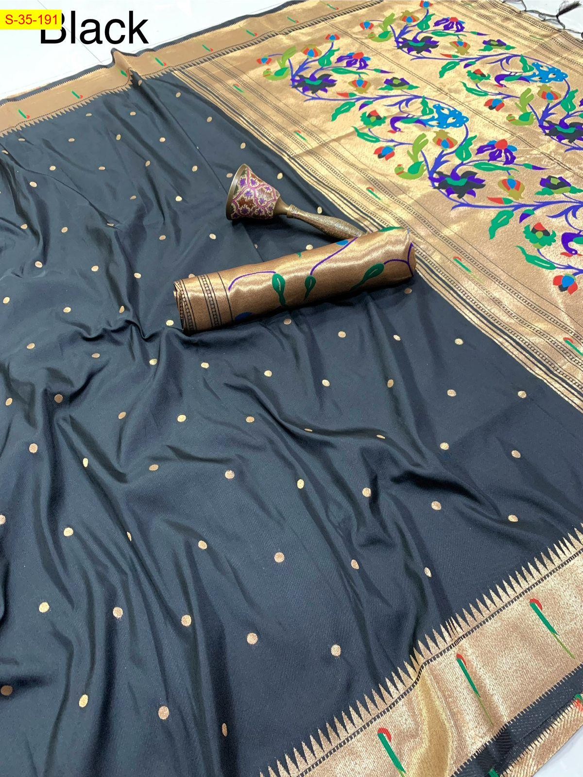 Black Paithani silk sarees