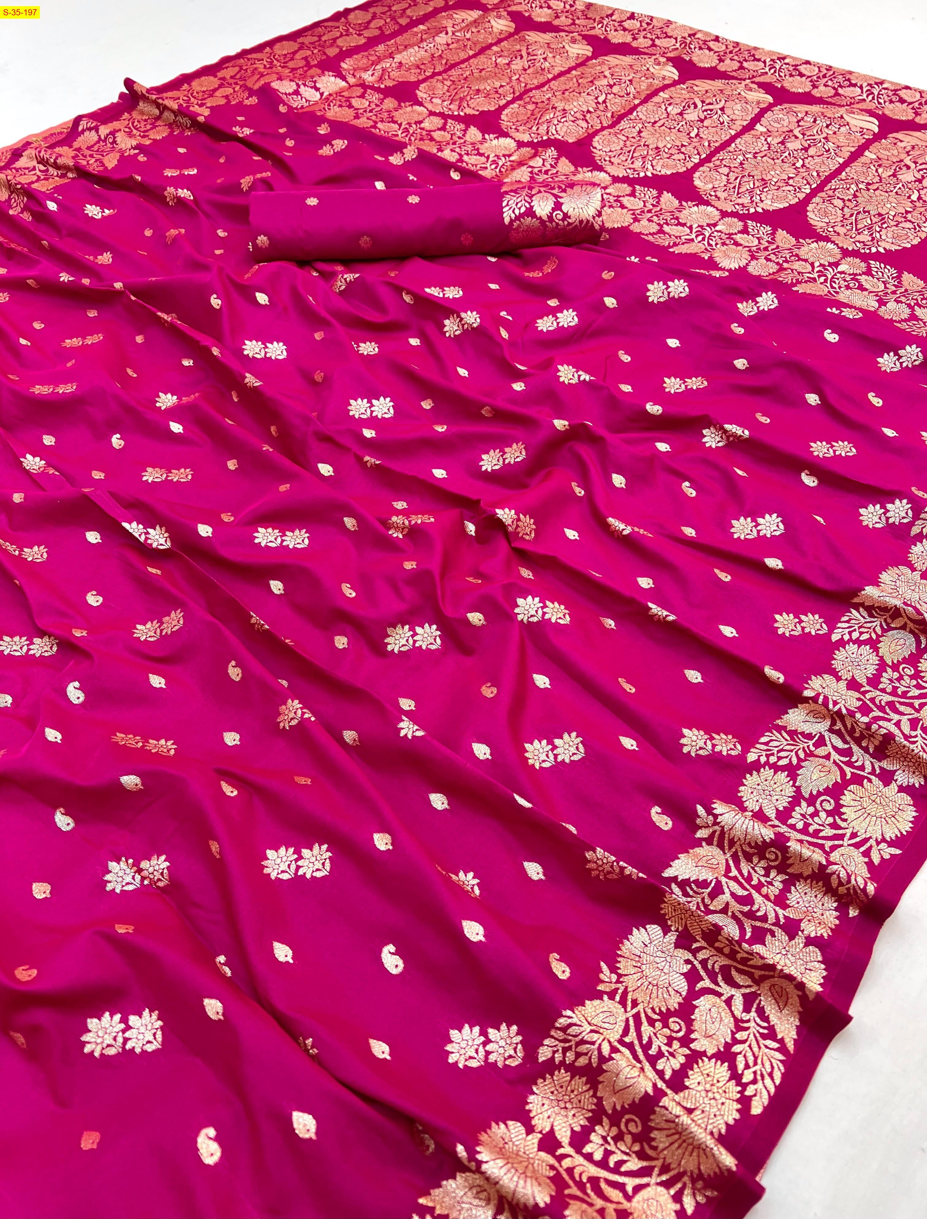 Pink Two tone banarasi silk sarees