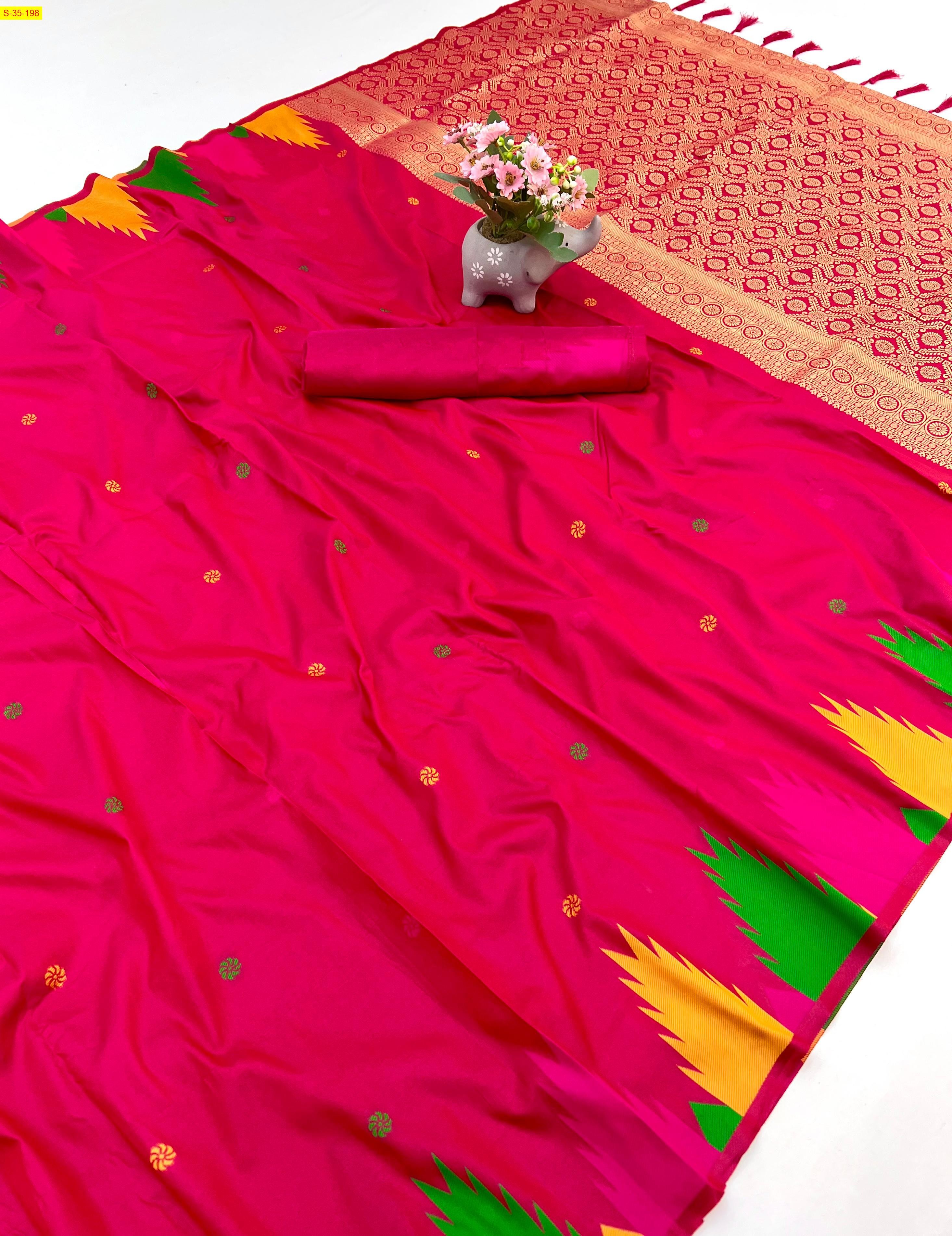 Pink Soft silk two tone sarees 