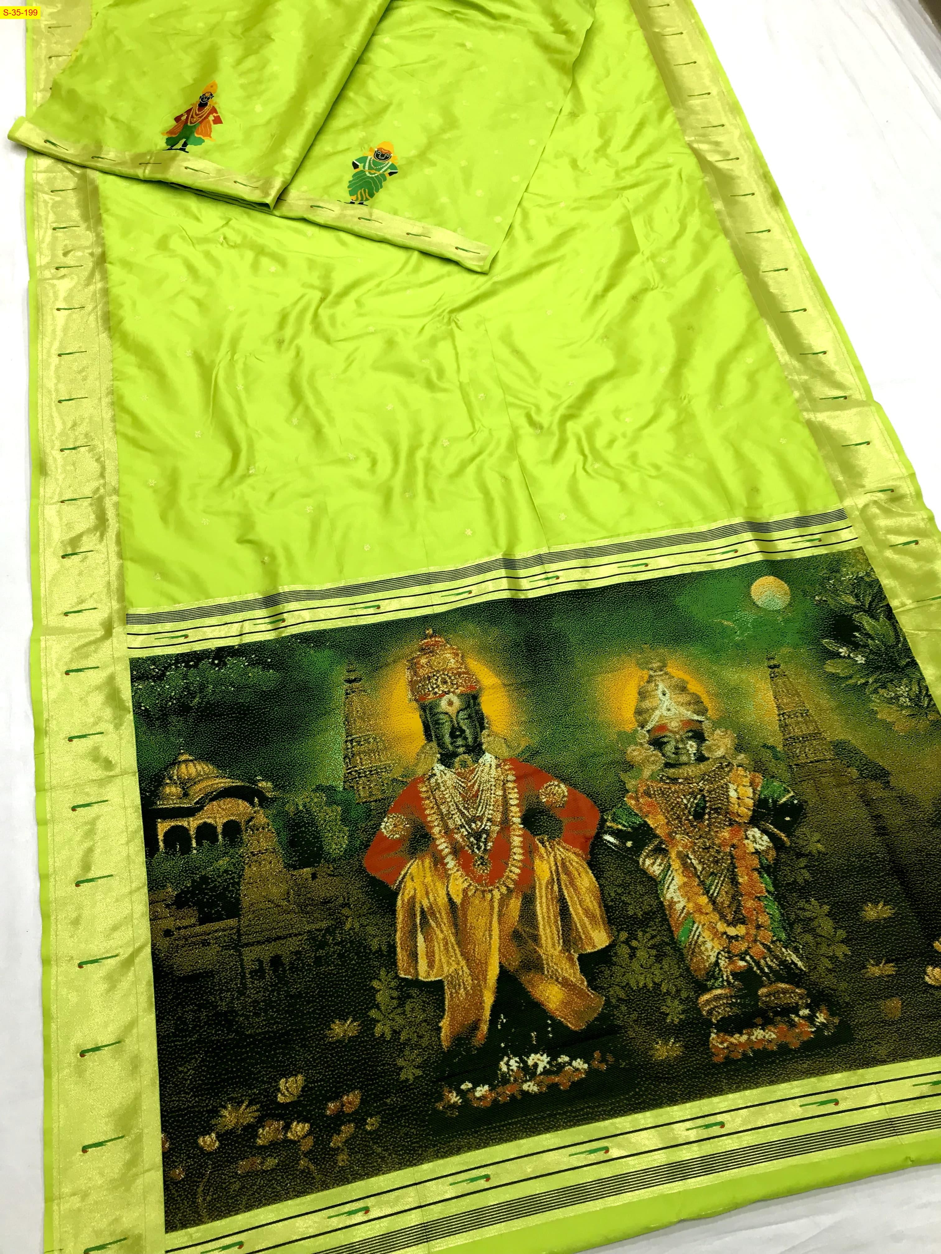Green Semi Silk Sarees with Jacquard Weaving saree