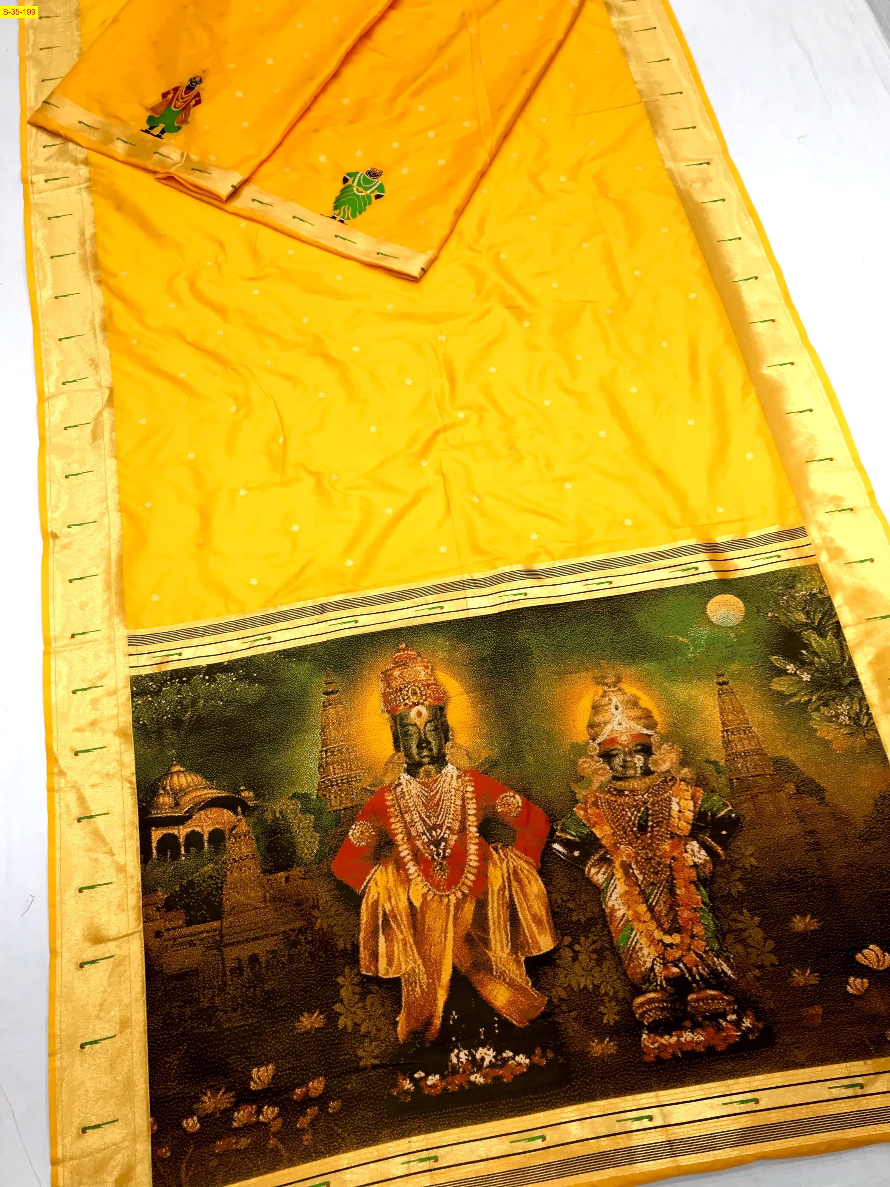 Yellow Semi Silk Sarees with Jacquard Weaving saree
