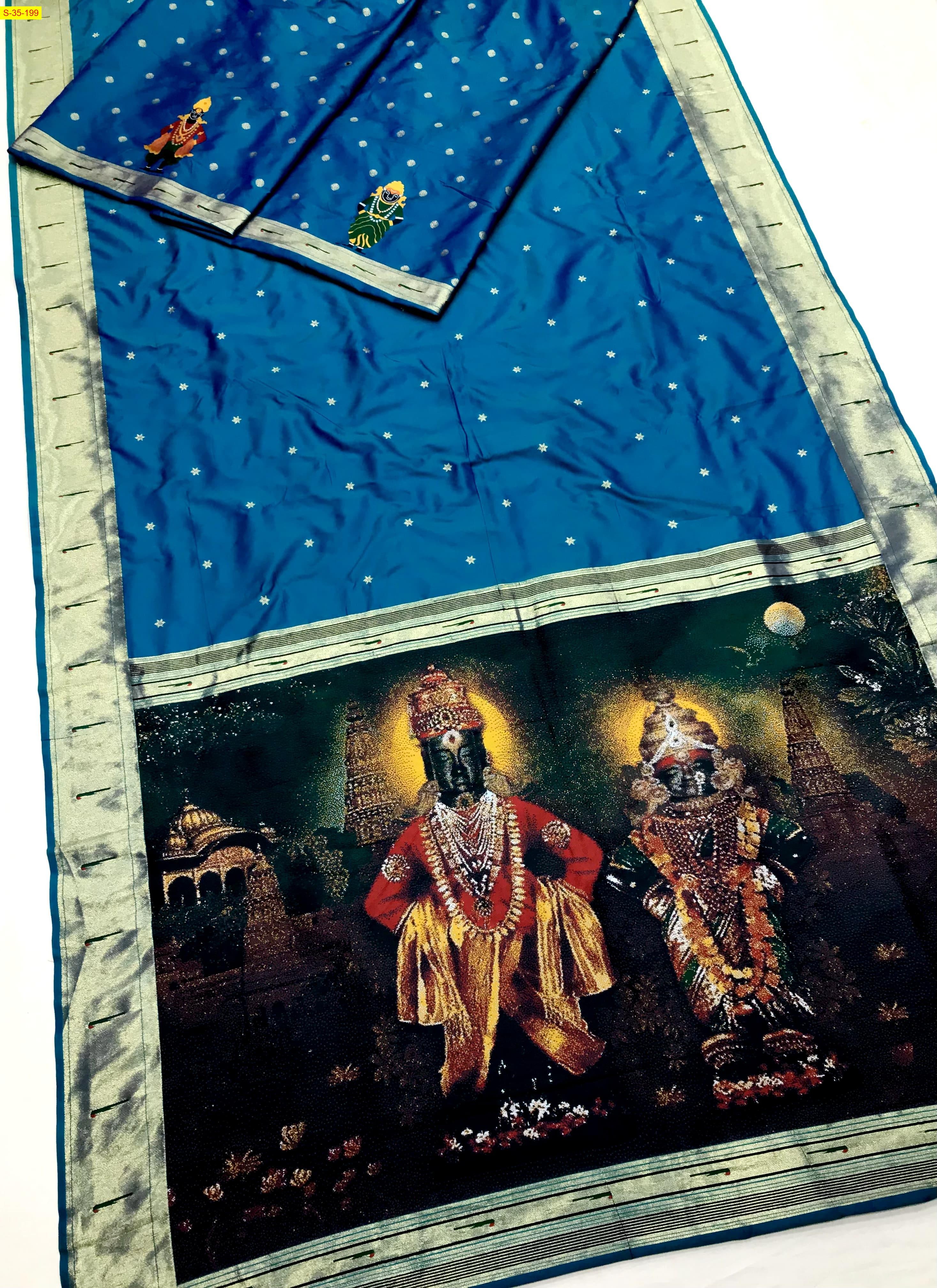 Blue Semi Silk Sarees with Jacquard Weaving saree