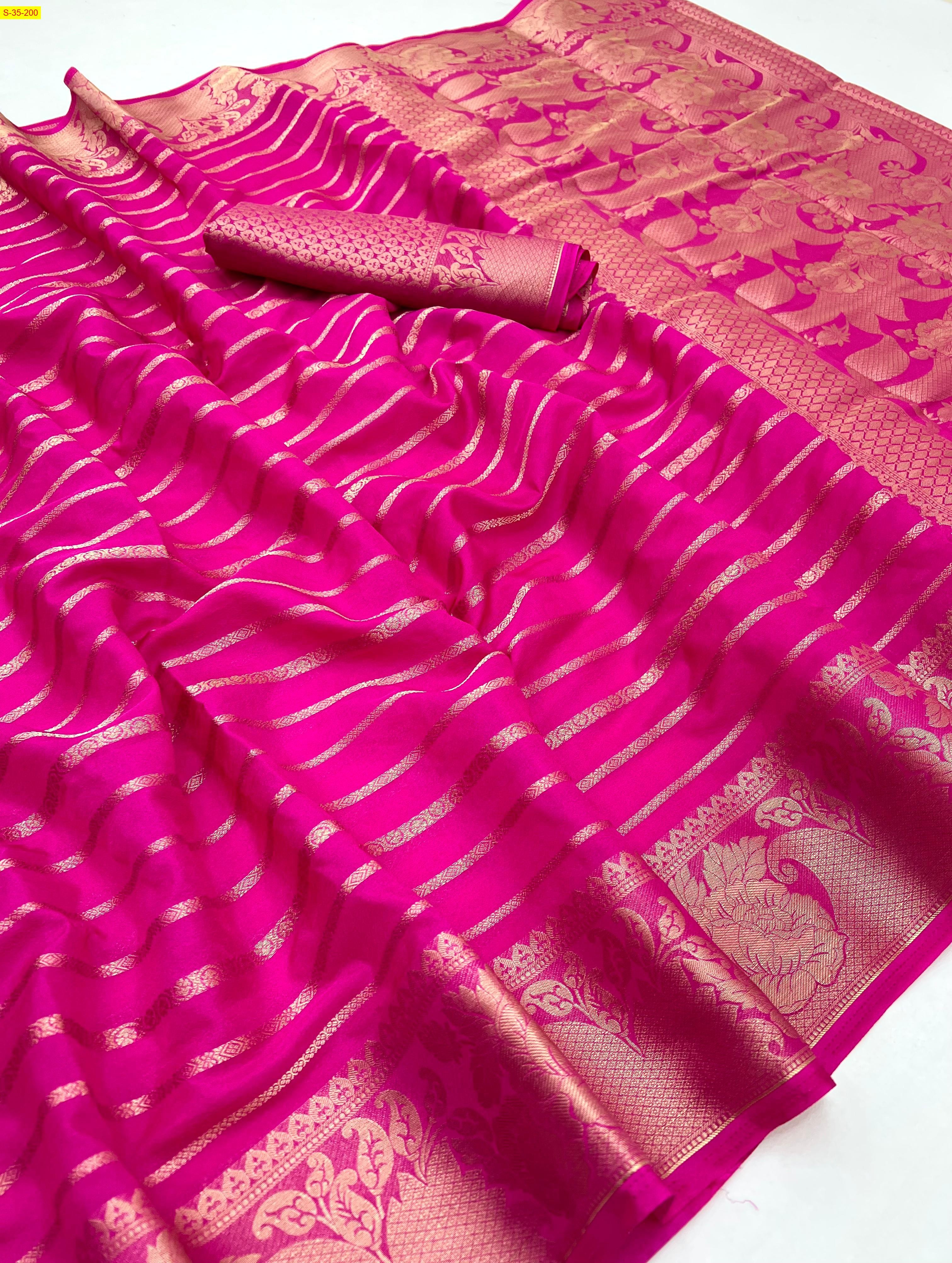 Pink Pure soft georgette sarees