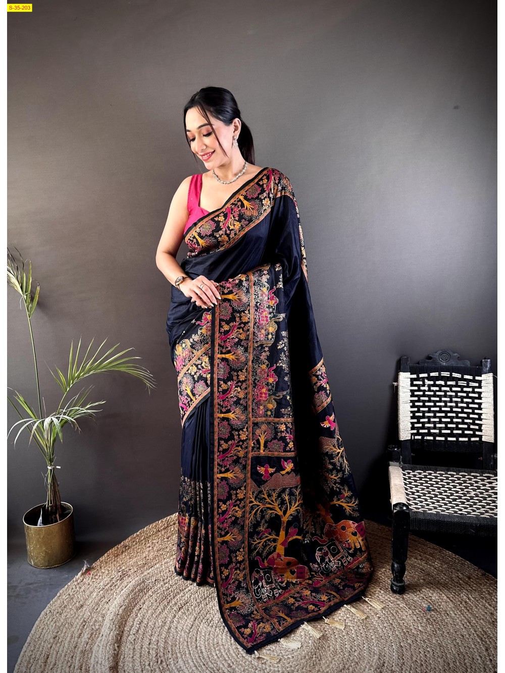 Pashmina silk saree