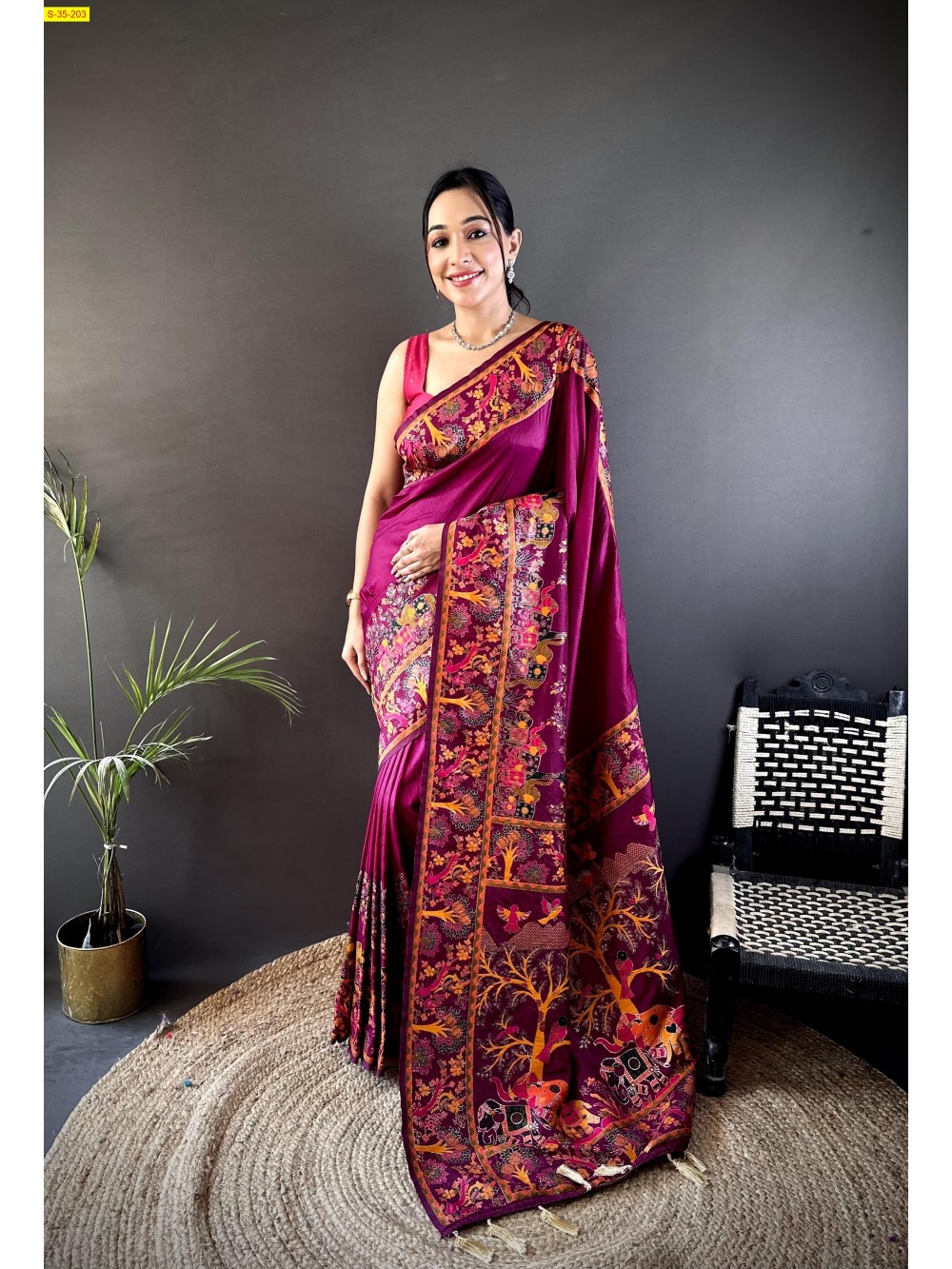 Pashmina silk saree