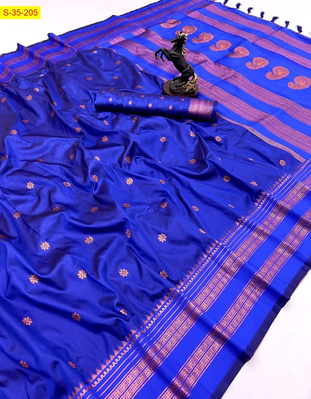 Royal Blue Soft fancy silk sarees