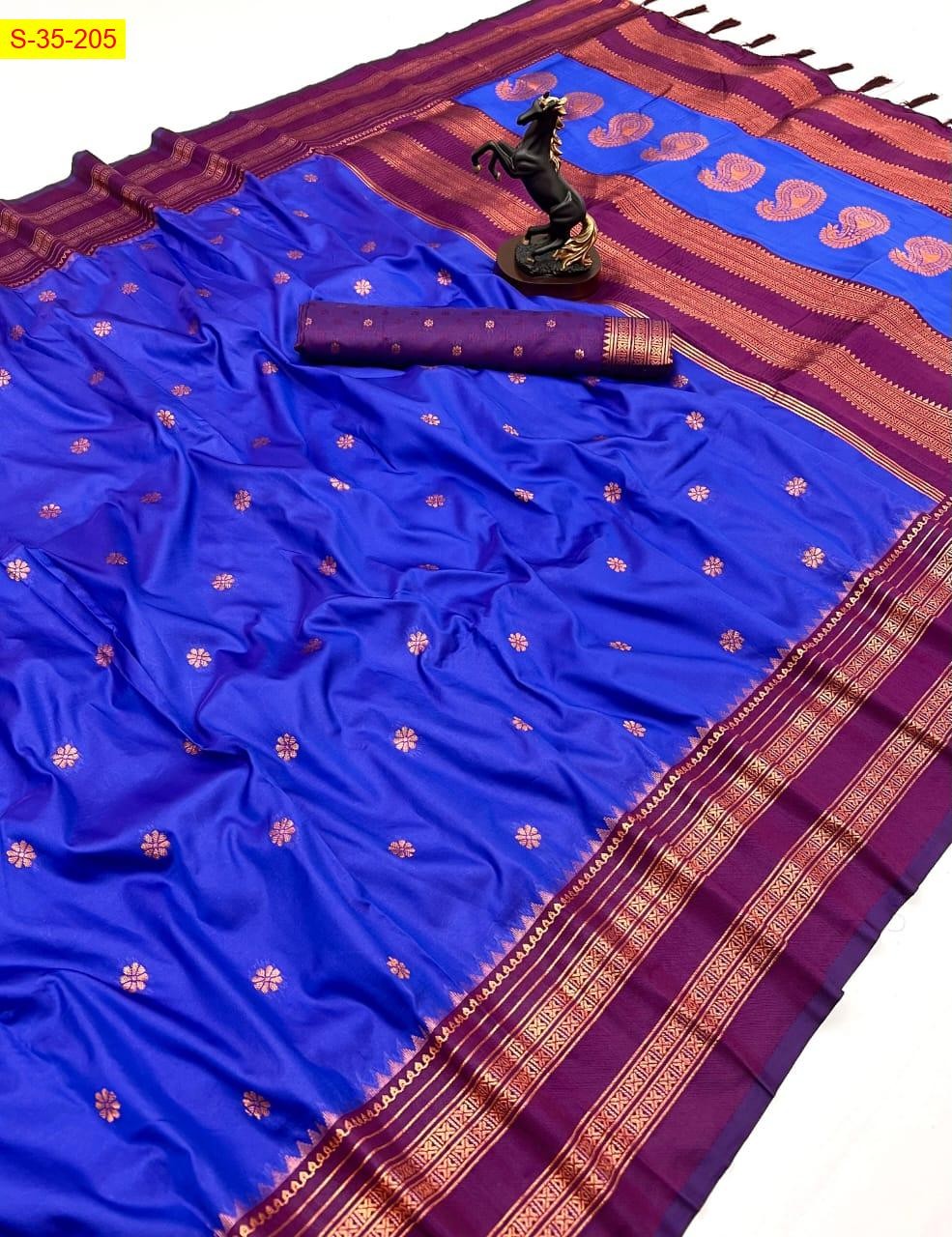 Blue Soft fancy silk sarees