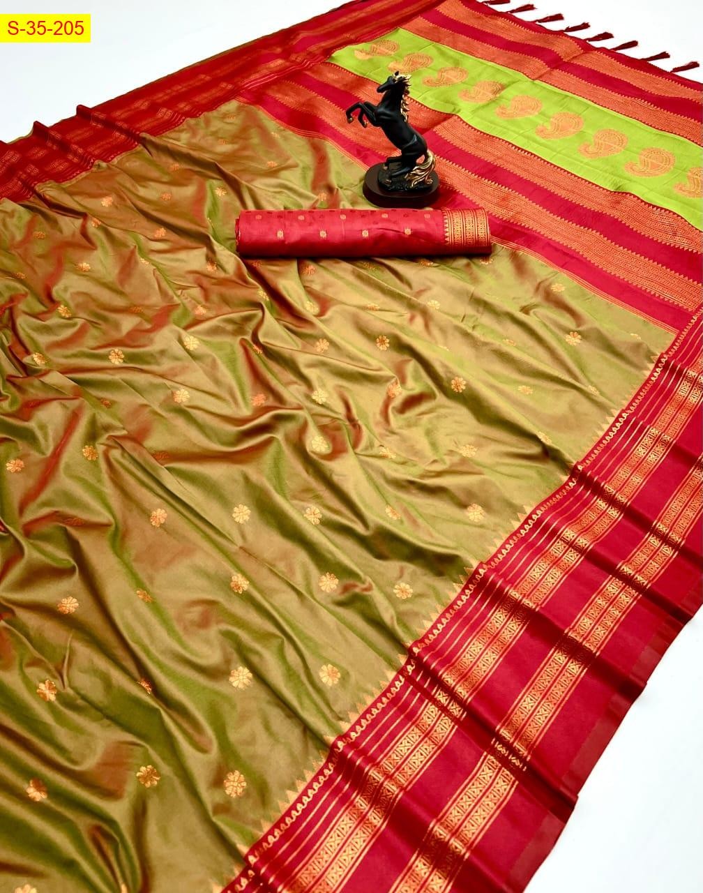Green Soft fancy silk sarees