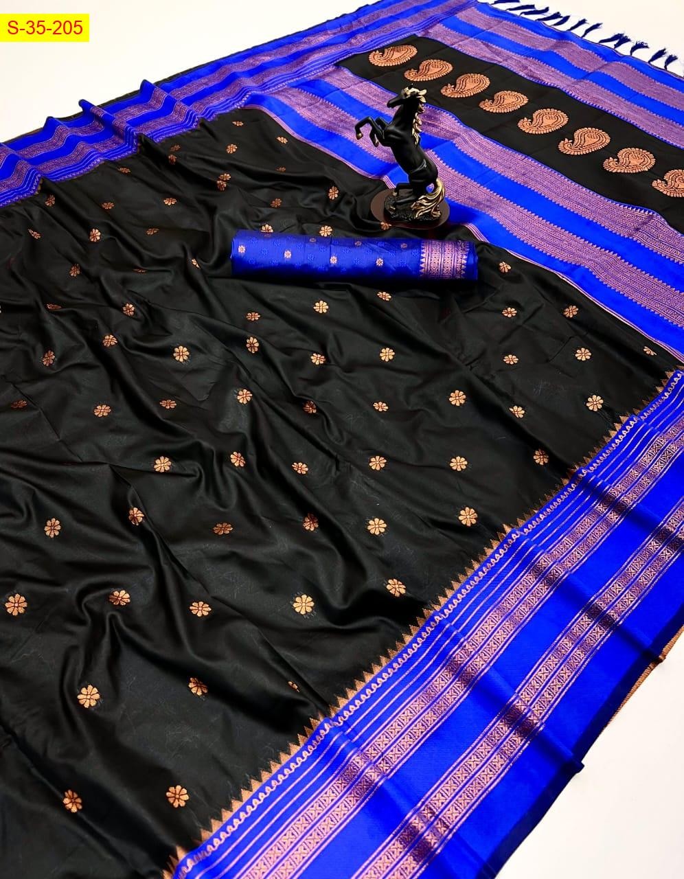 Black Soft fancy silk sarees