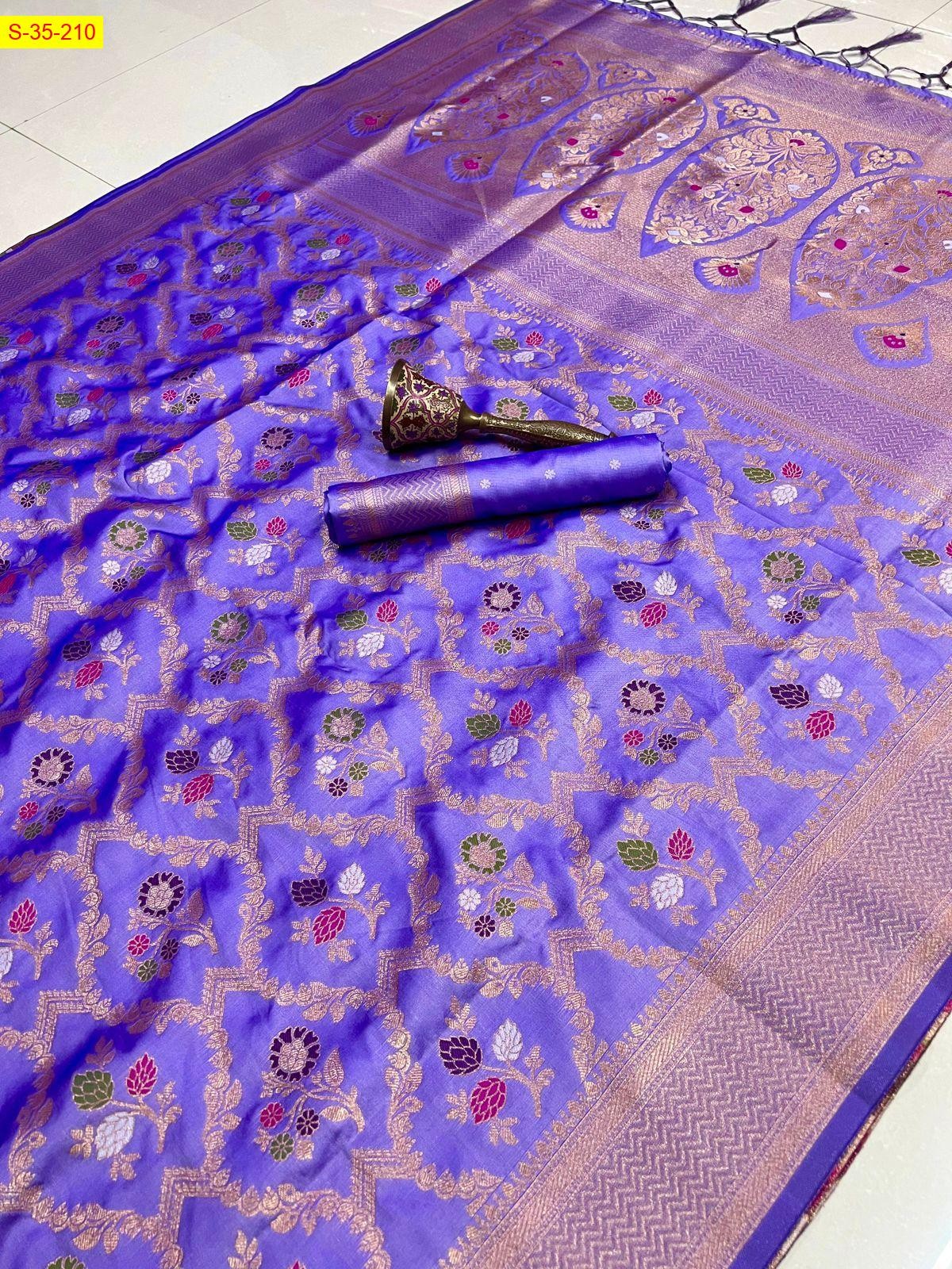 Lavender Kanjivuram fancy silk sarees