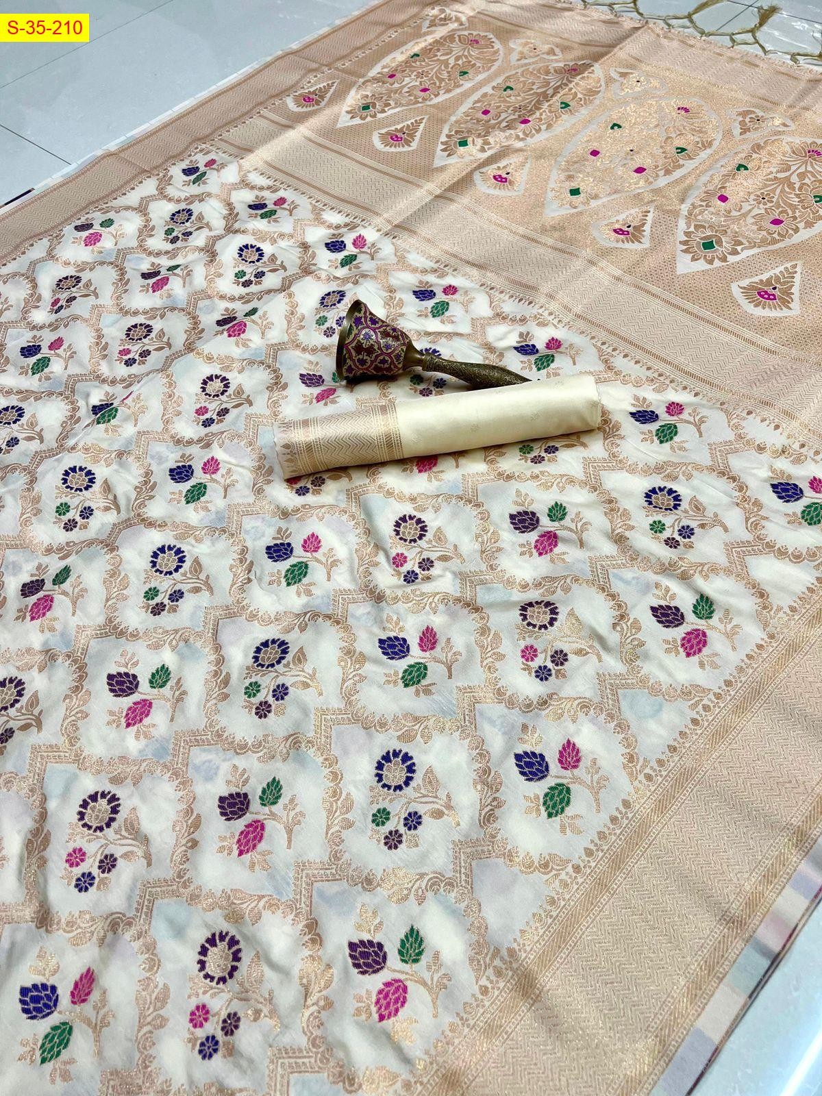White Kanjivuram fancy silk sarees