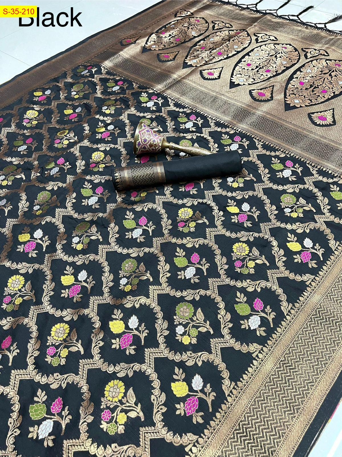 Black Kanjivuram fancy silk sarees