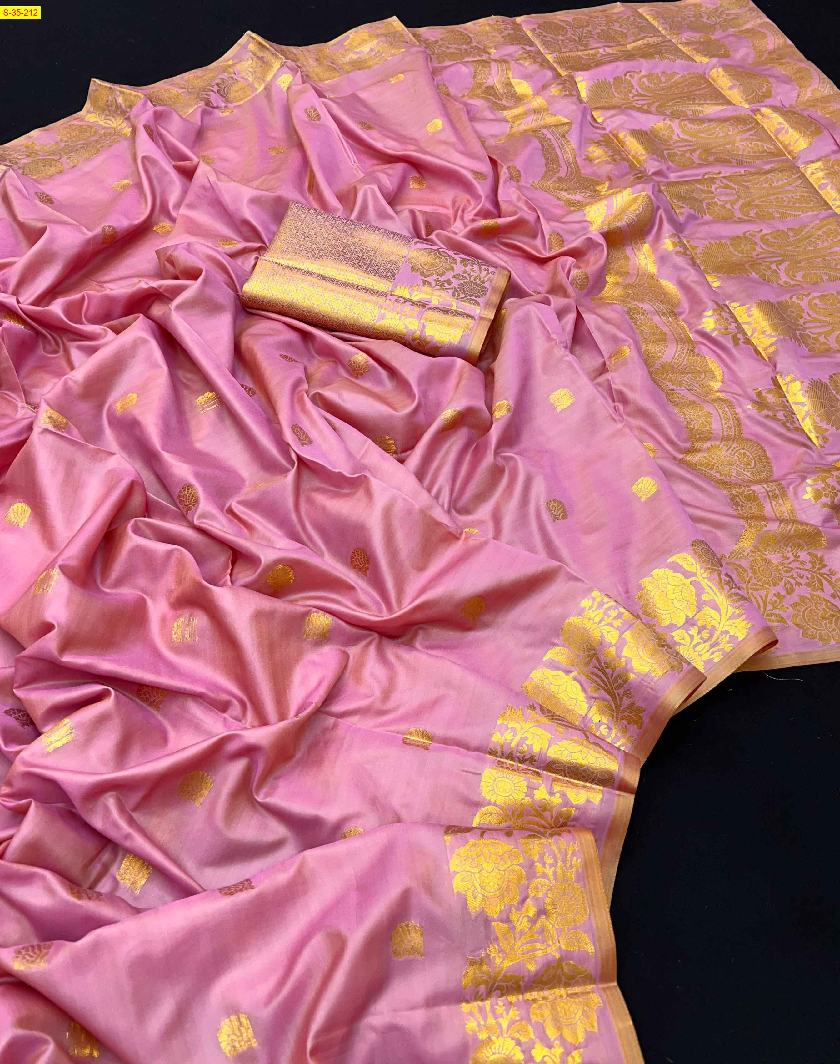 Pink Soft Fancy Banarasi silk sarees