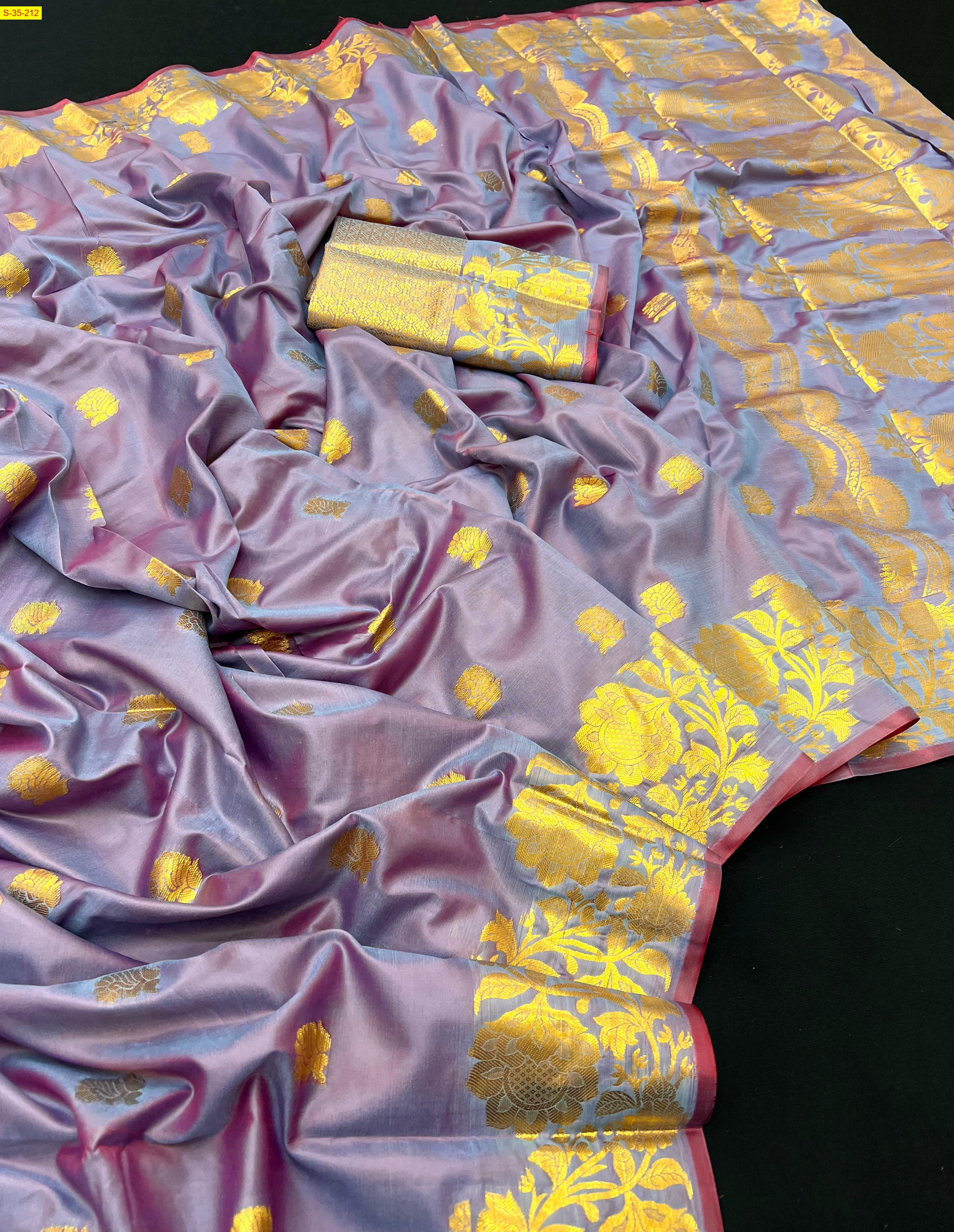 Pruple Soft Fancy Banarasi silk sarees