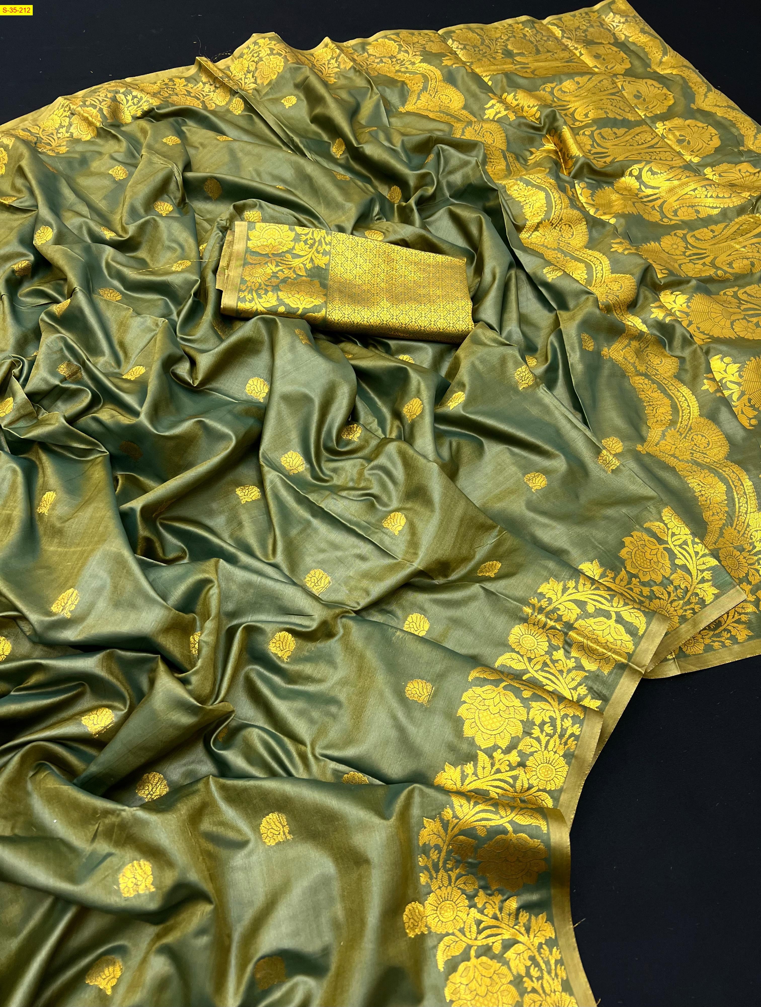 Green Soft Fancy Banarasi silk sarees