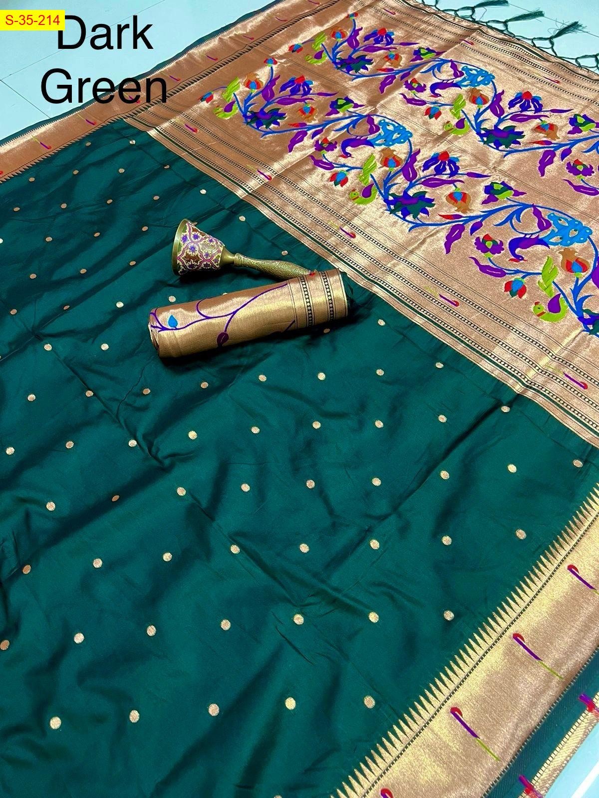 Green Soft Fancy paithani silk sarees