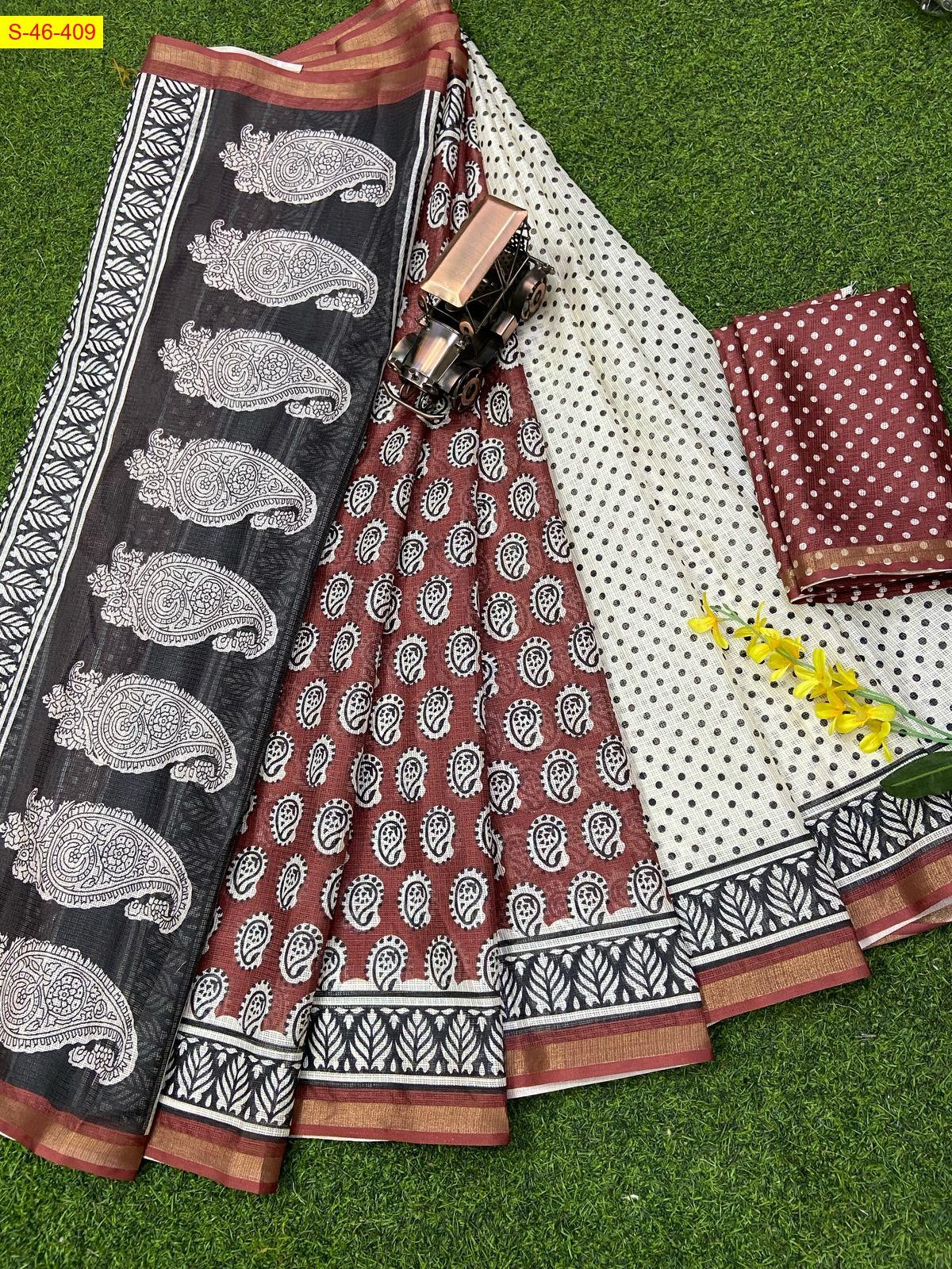 Multi color Soft kota doriya printed sarees