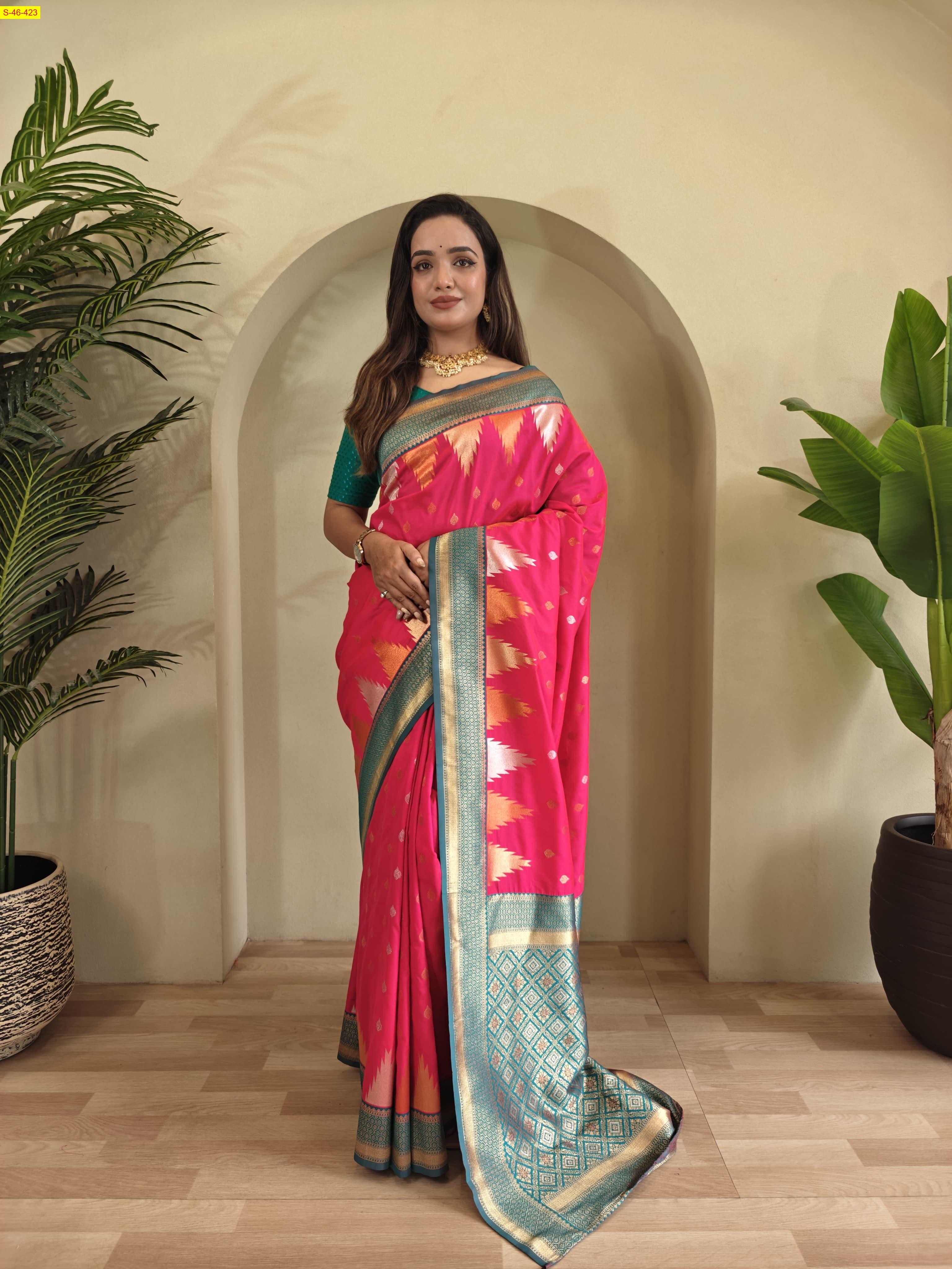 Pink Semi kanchi silk saree
