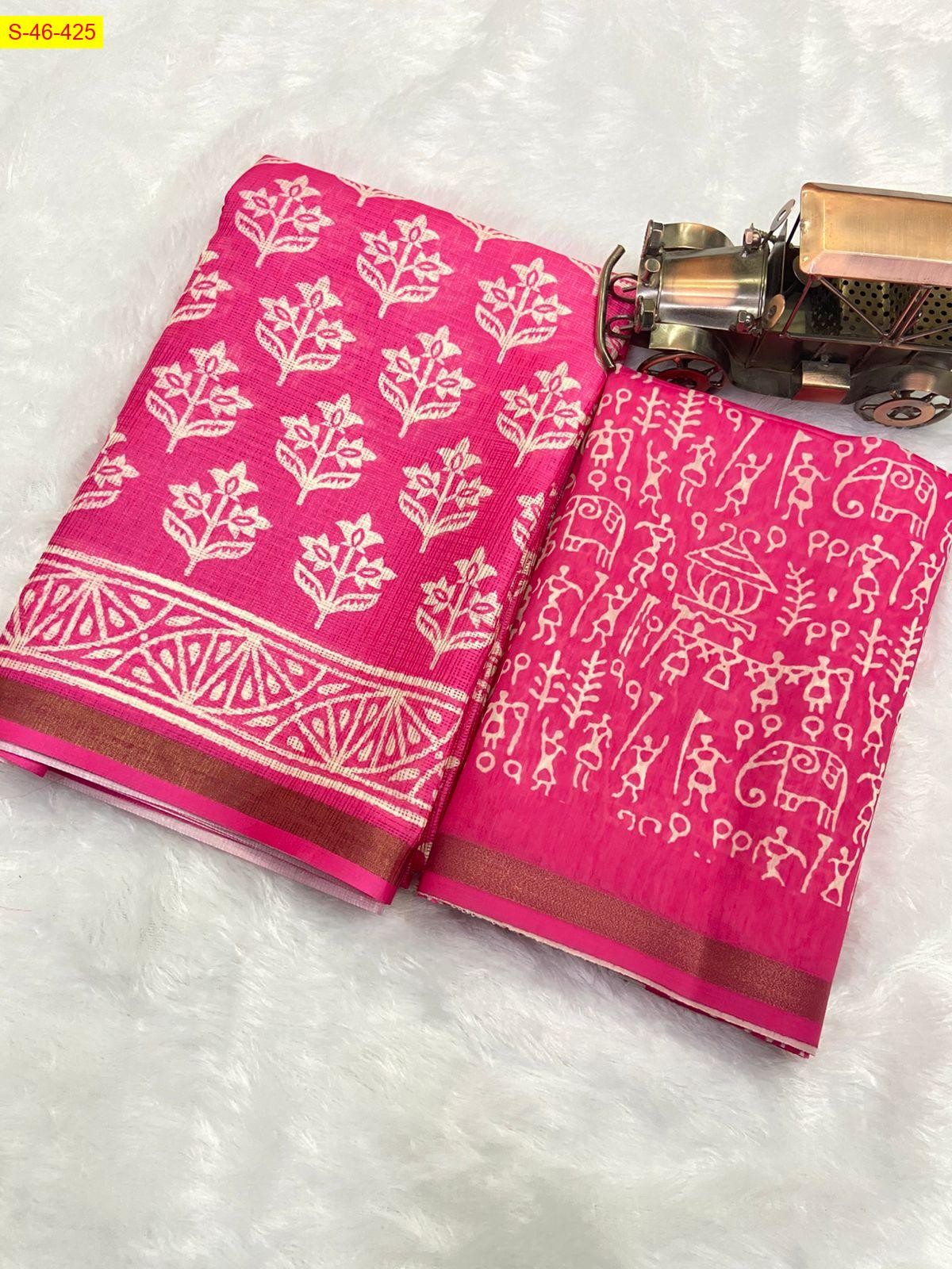 Light pink Kota doriya saree 