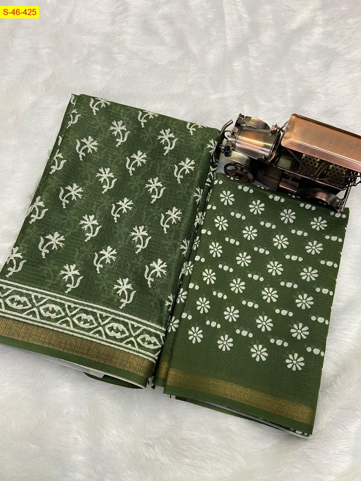 Green Kota doriya saree 