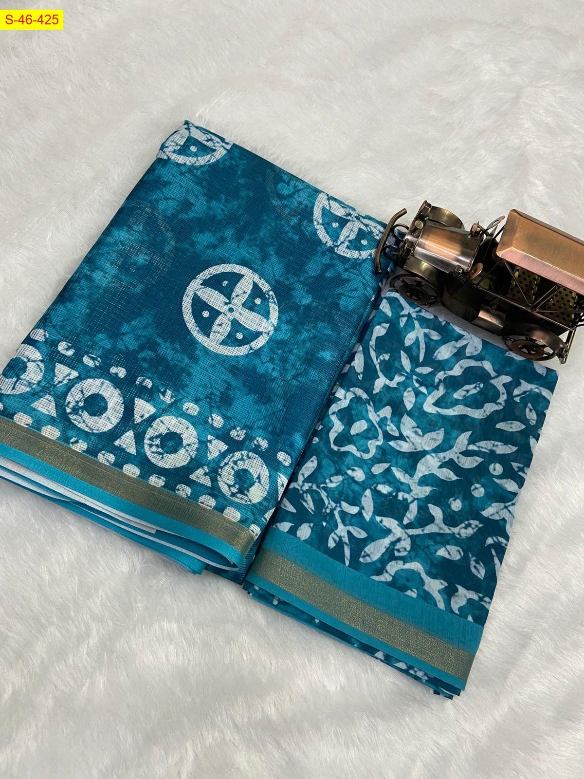 Sky Blue Kota doriya saree 