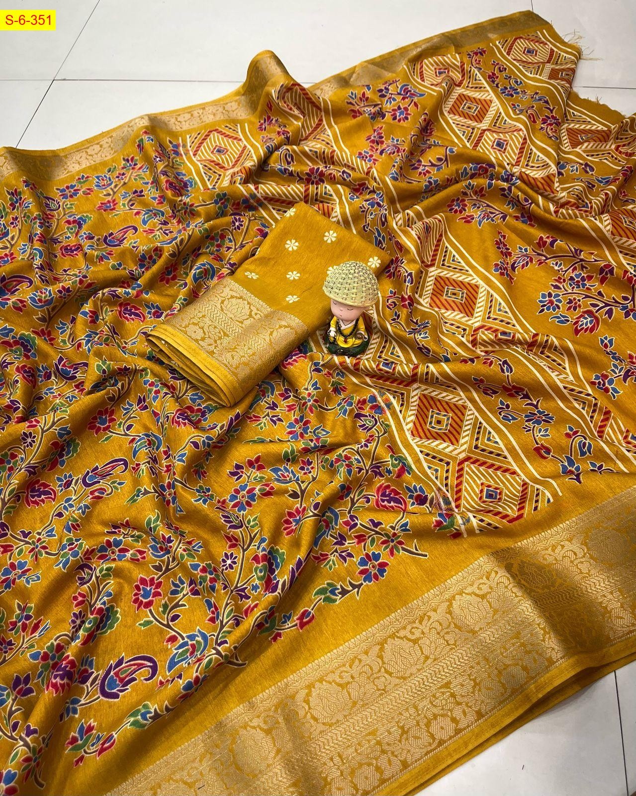 Mustard Soft dola silk sarees