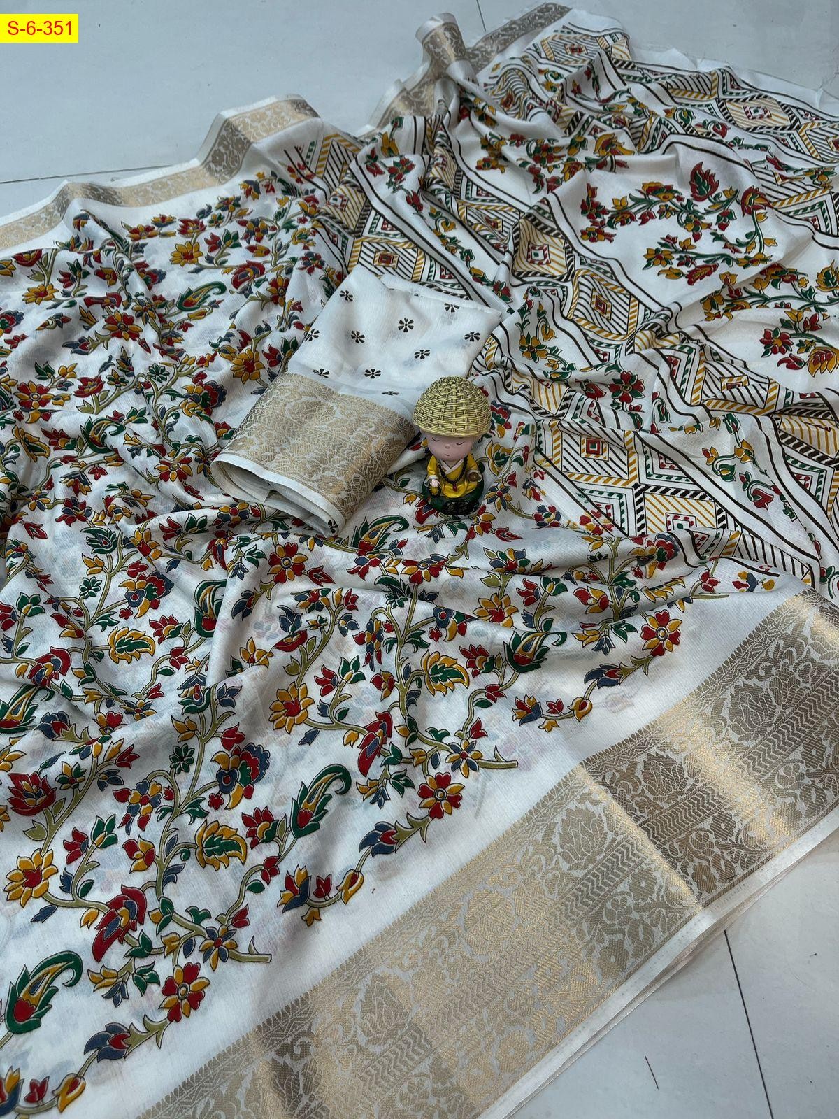 White Soft dola silk sarees