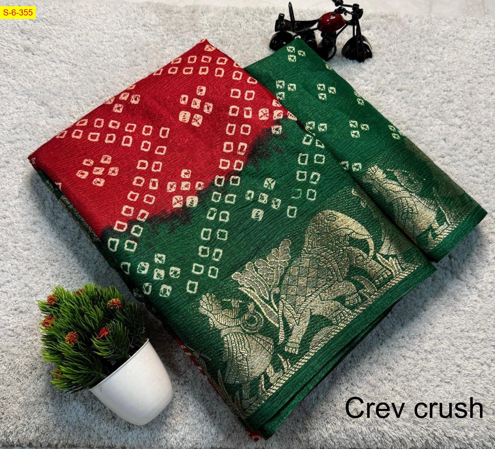 Red Dola silk crush sarees