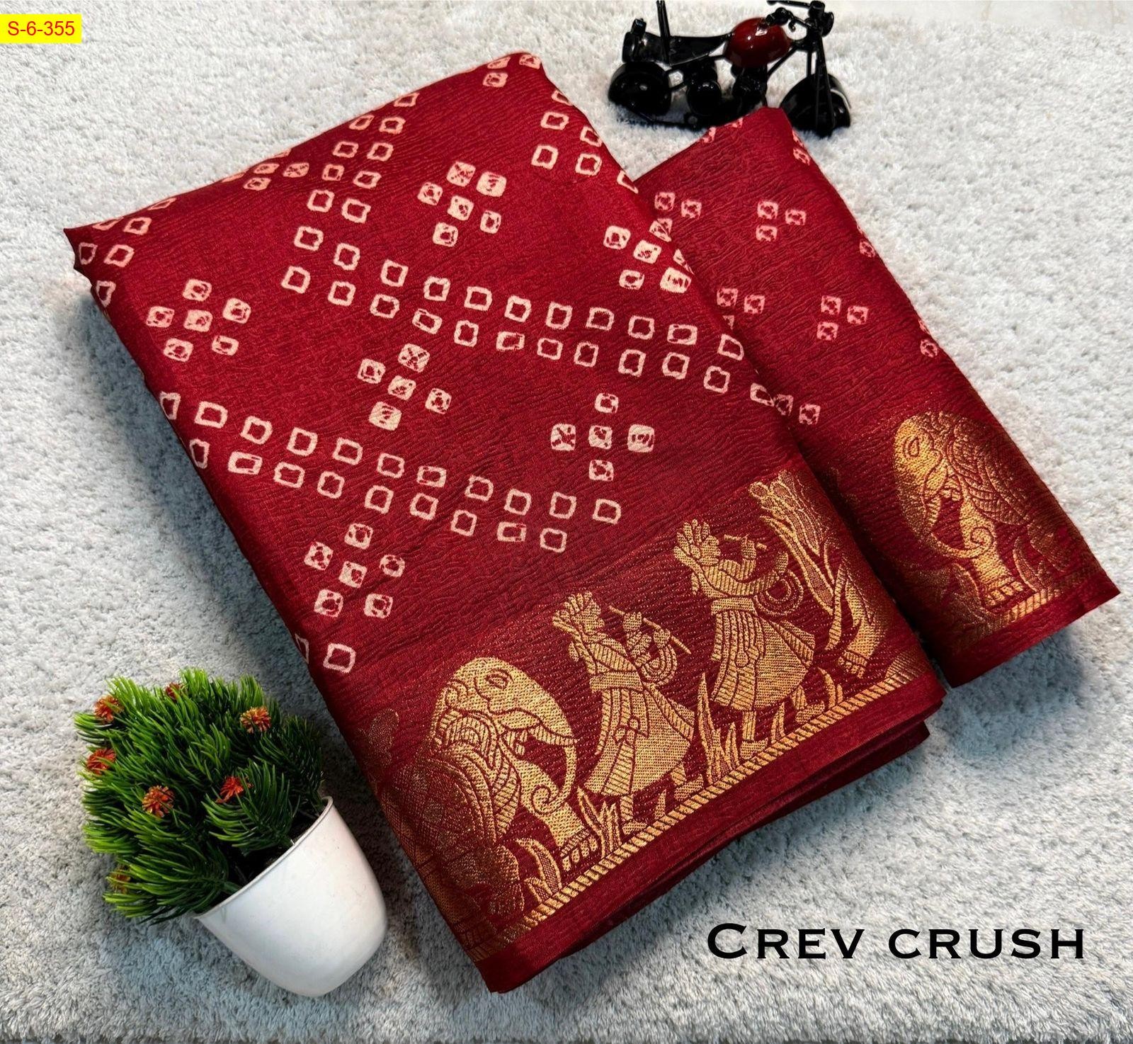 Maroon Dola silk crush sarees